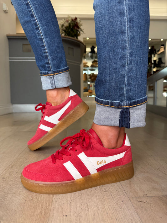 Gola - Grandslam Red Suede / White Trim  Chunky Gum Sole Trainer