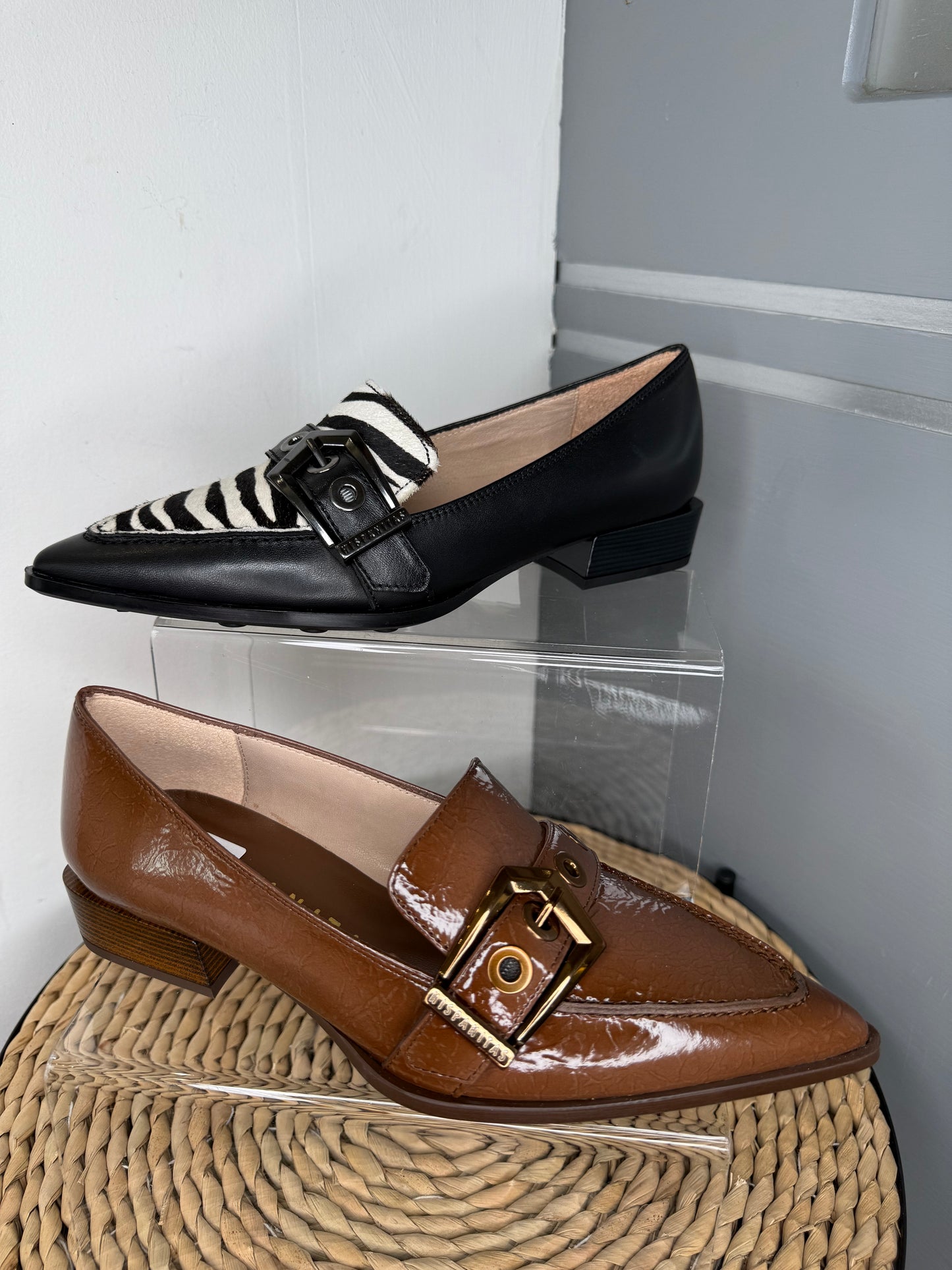 Hispanitas - Rich Flexy Patent Mocha Pointy Toe Slip On Shoe