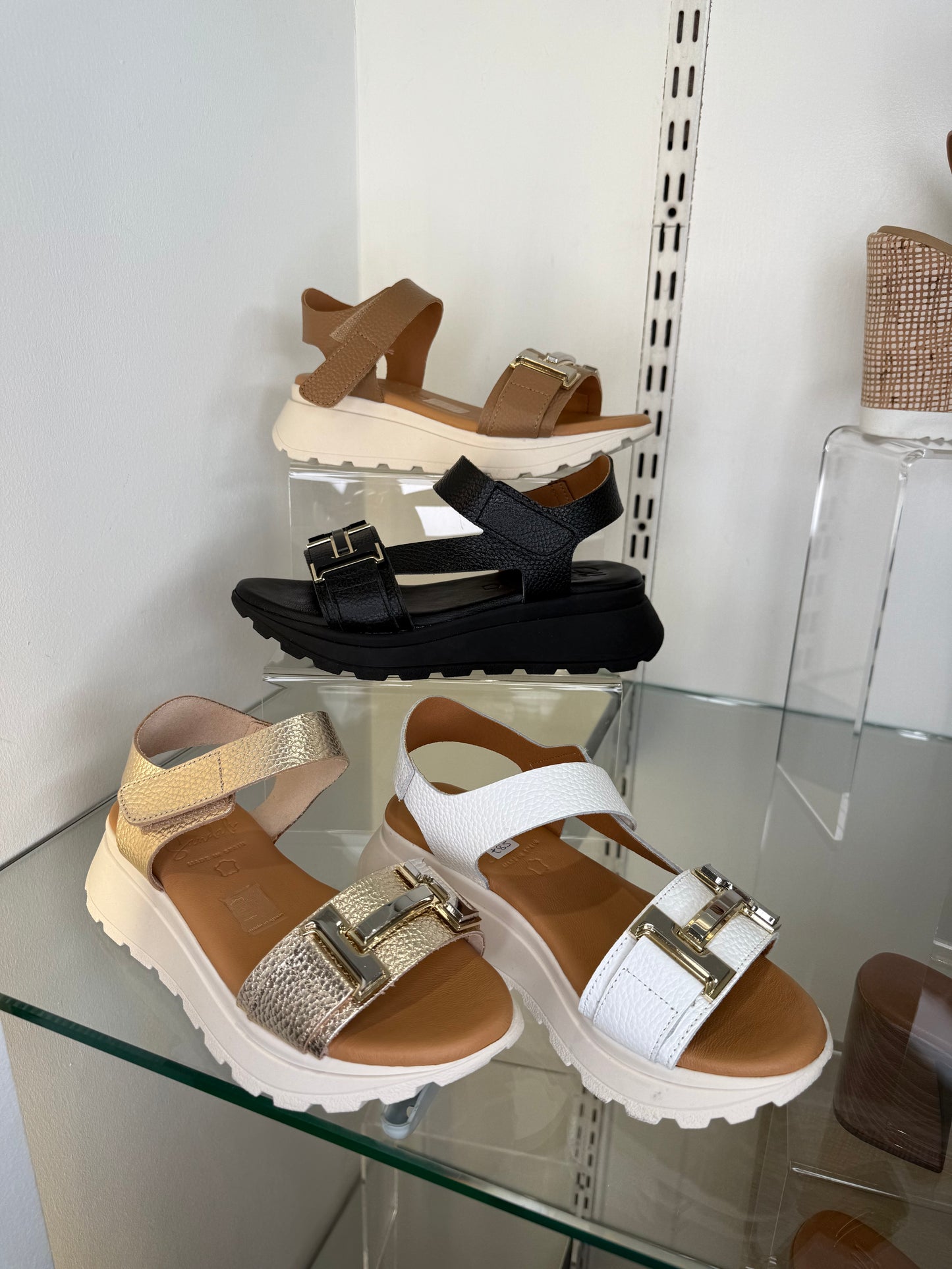 Oh My Sandals - Soft Brown Sporty Sole Sandal With Gold/Silver Trim