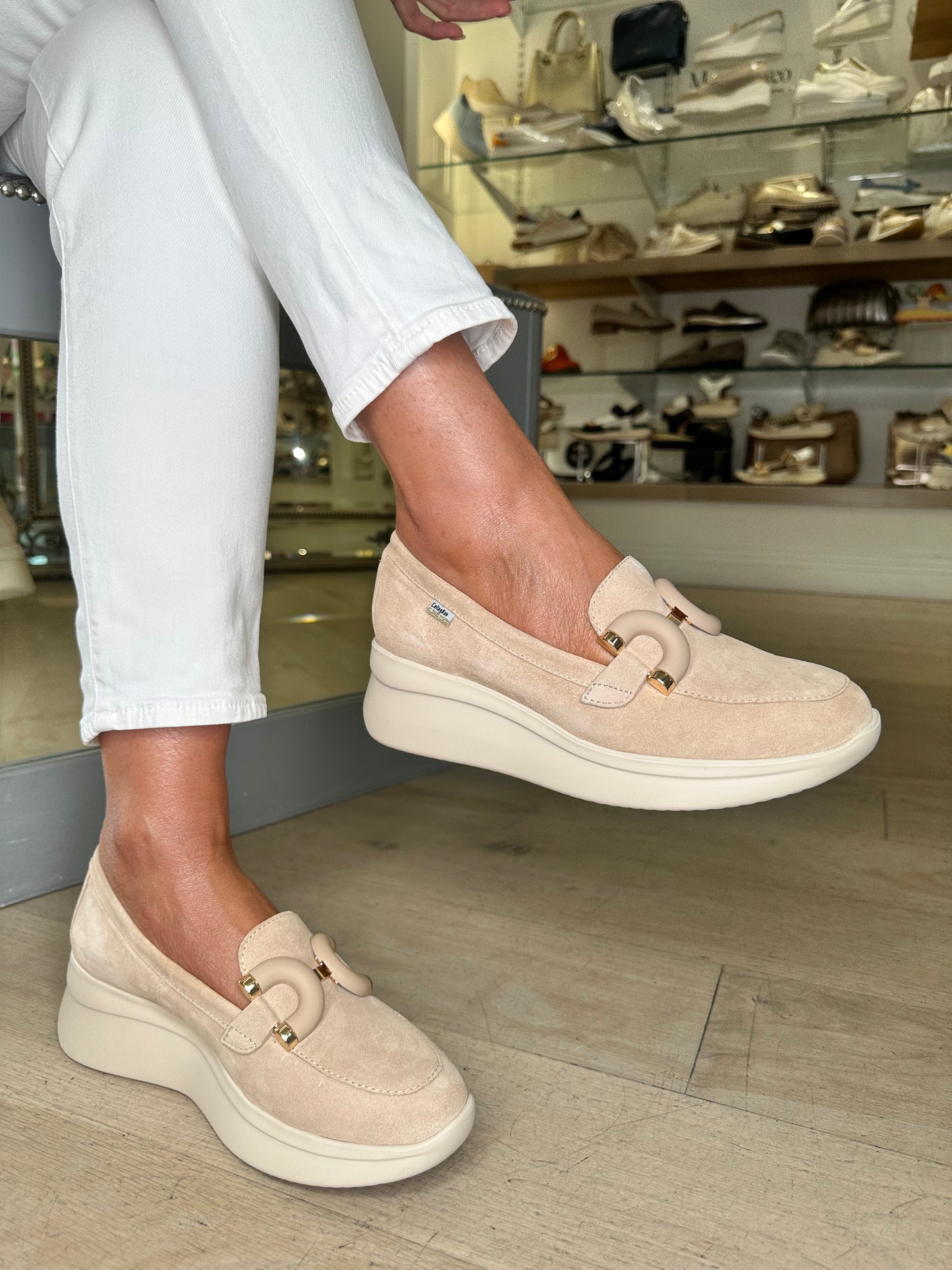 Callaghan - Sand Suede Wedge Sole Slip On Shoe