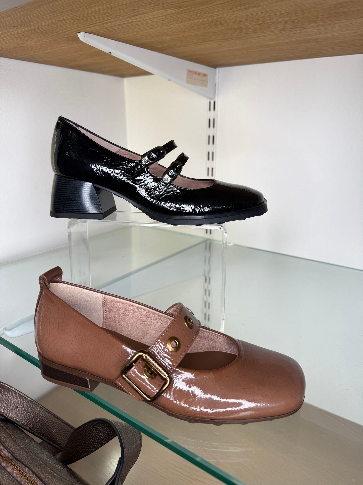 Hispanitas - Mocha Flexy Patent Square Toe Mary Jane Shoe