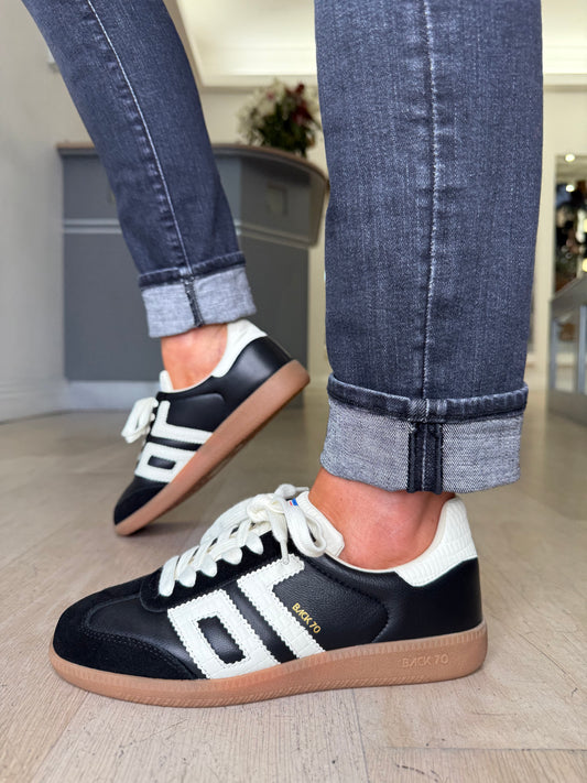 Back 70 - Cloud Black Suede & Leather mix Trainer