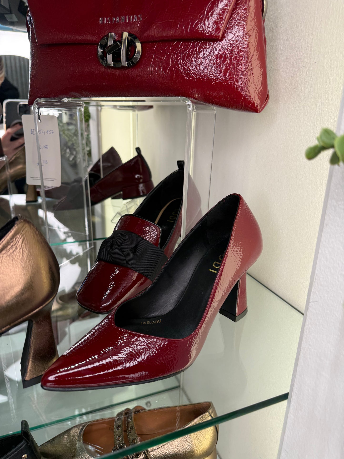 Lodi - Flexy Burgundy Patent Pointy Toe Court Shoes