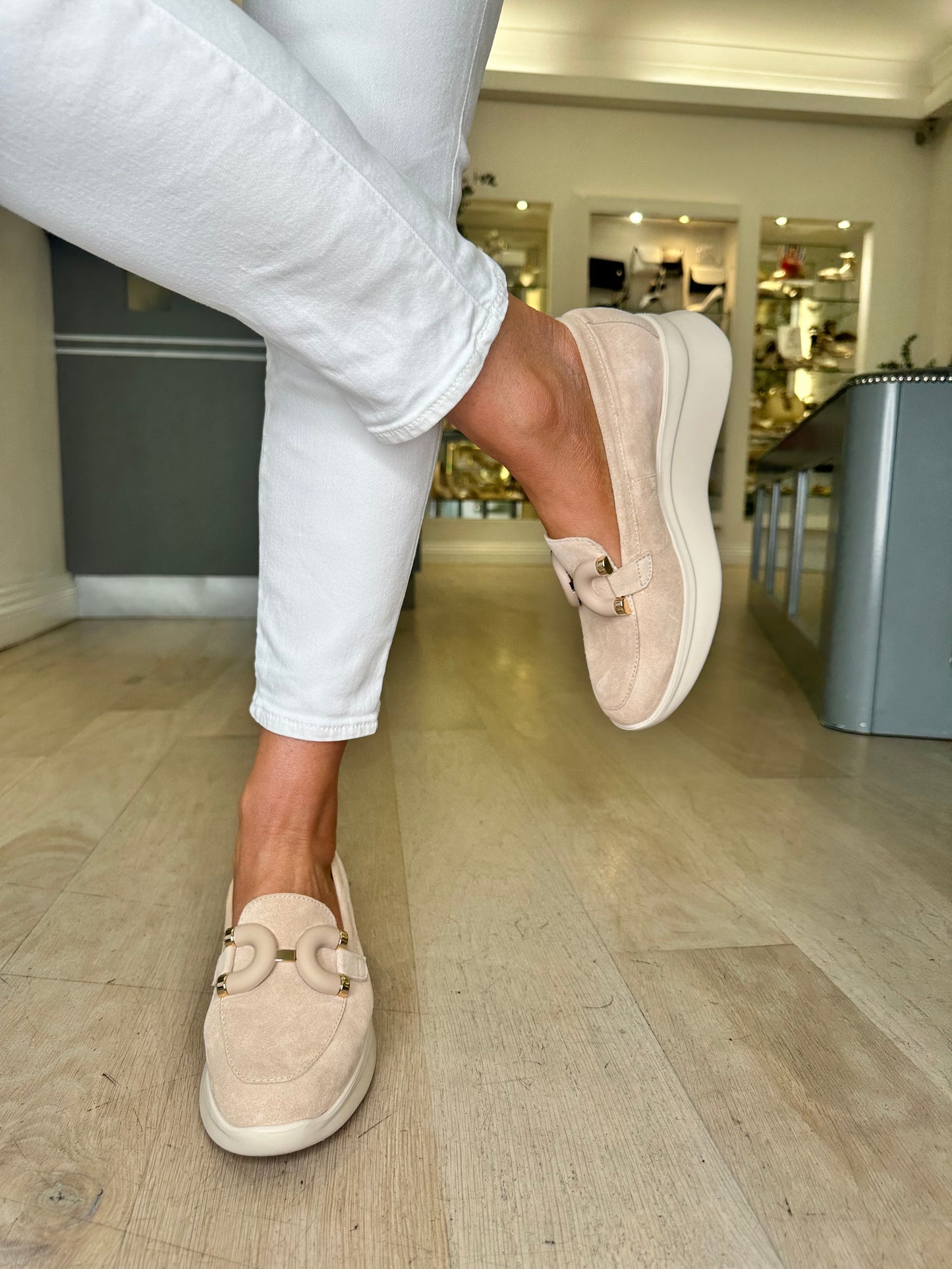 Callaghan - Sand Suede Wedge Sole Slip On Shoe