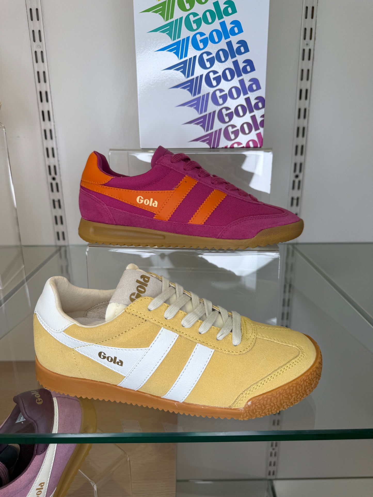 Gola - Elan Cornflower Yellow Suede Trainer With White Leather Trim