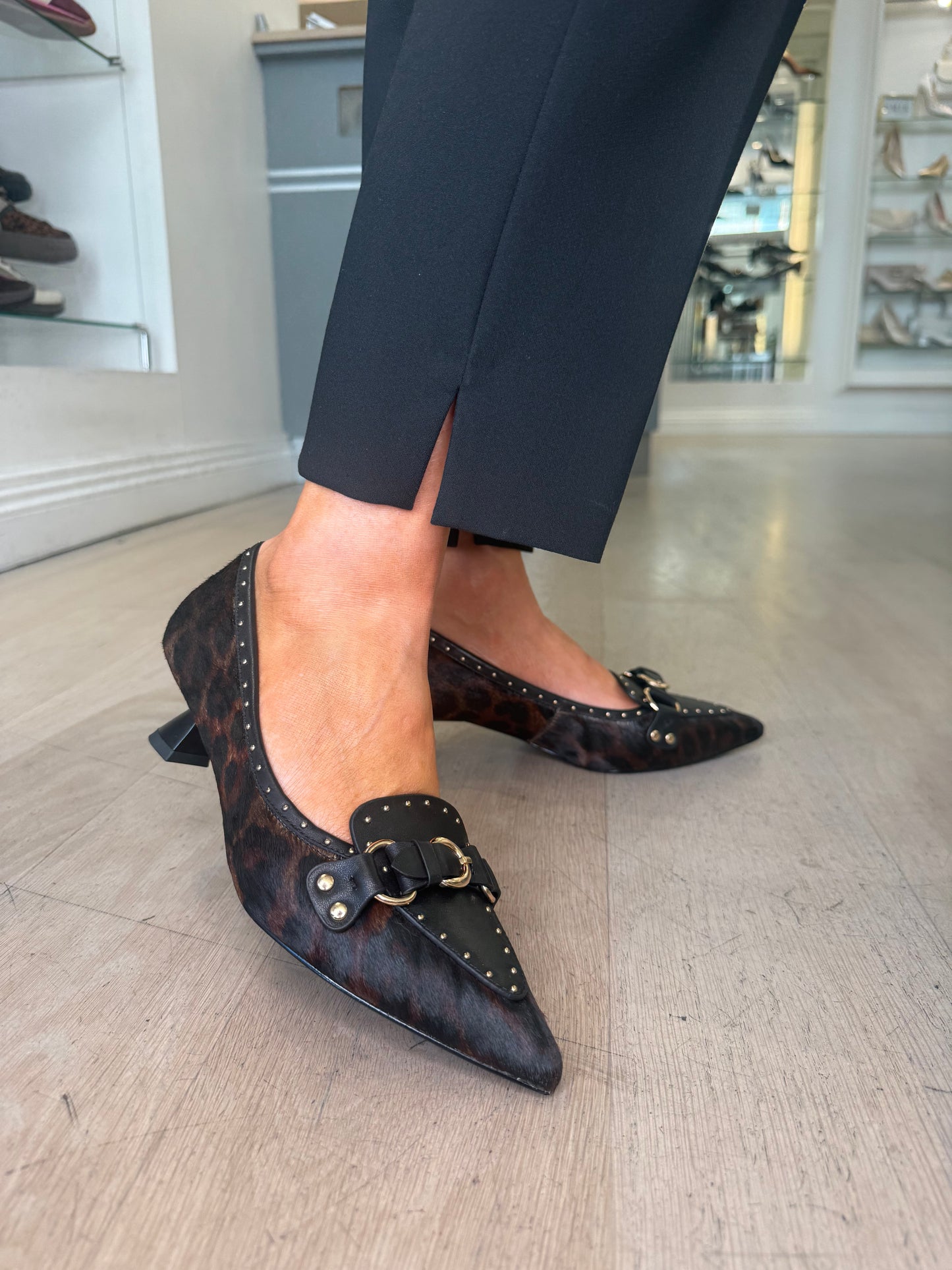 Lodi - Leopard Print Pointy Toe Kitten Heel Shoe