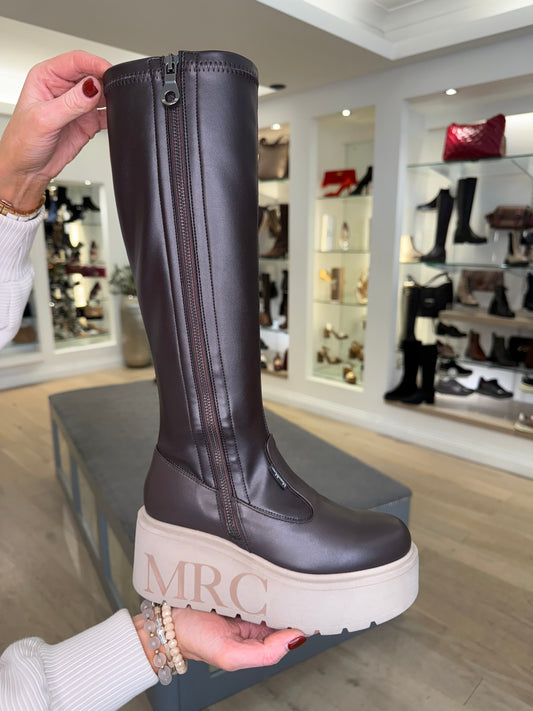 Marco Moreo - Long Platform Brown Leather Boot