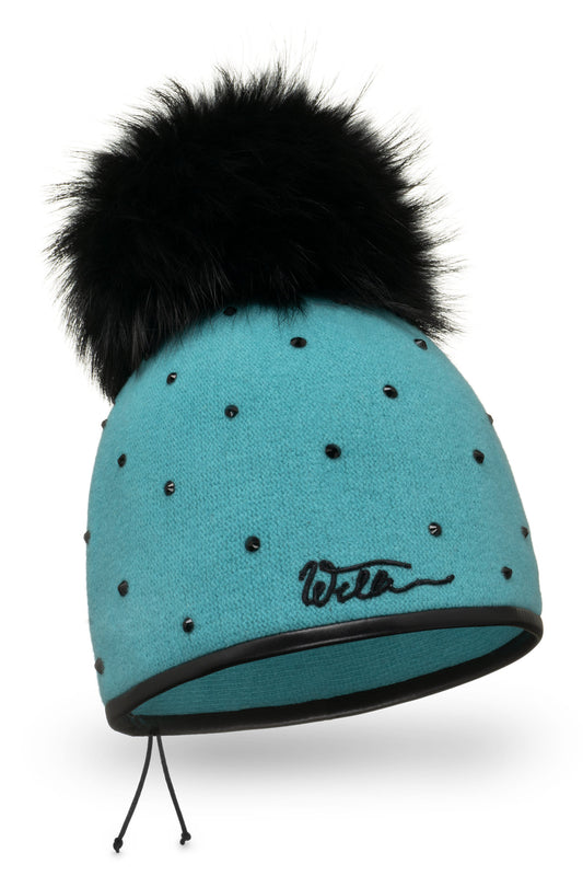 Willi Hat - Bile Turquoise Pompom Hat