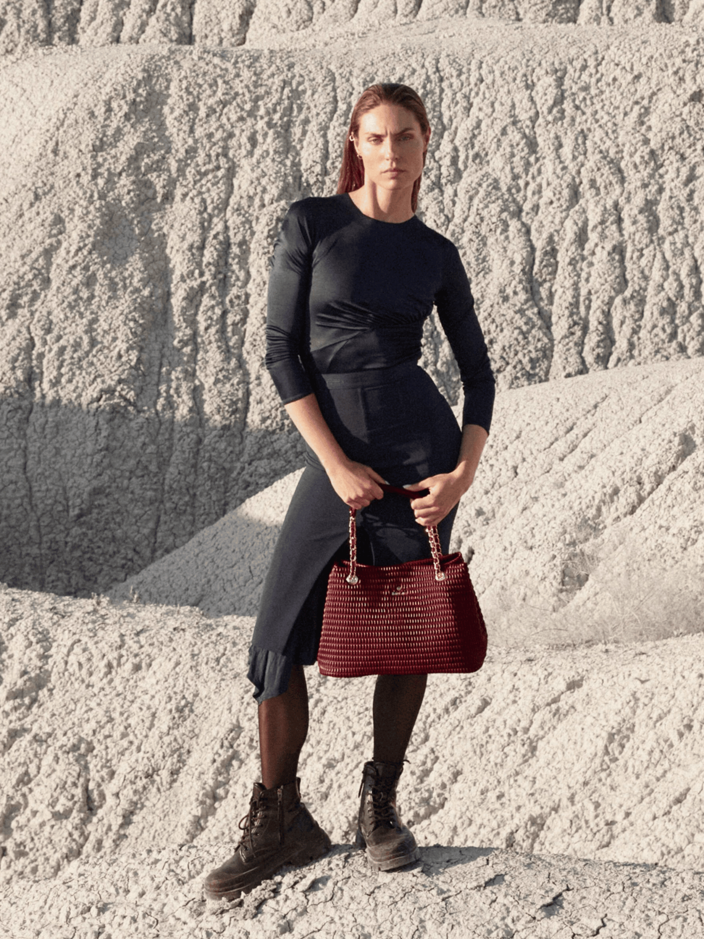 Binnari - Patty Bordeaux Large Two Handle Bag