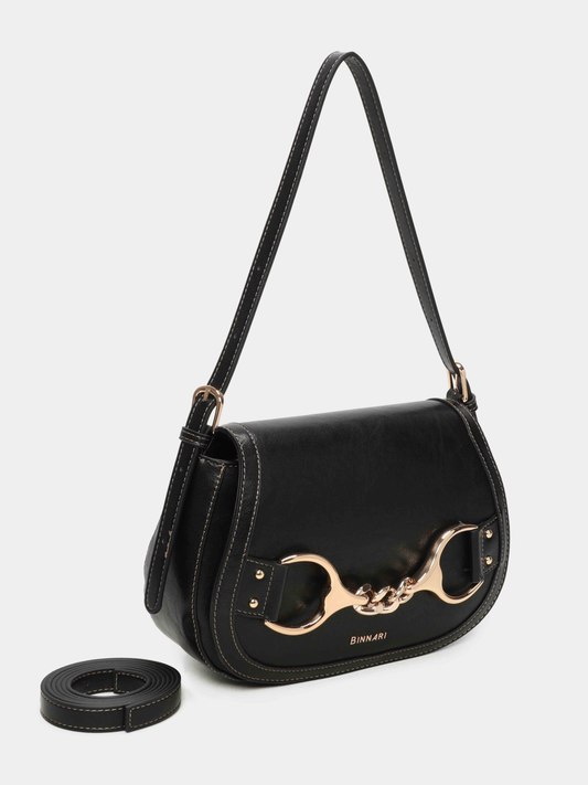 Binnari - Fanny Small Black Satchel Shoulder Bag