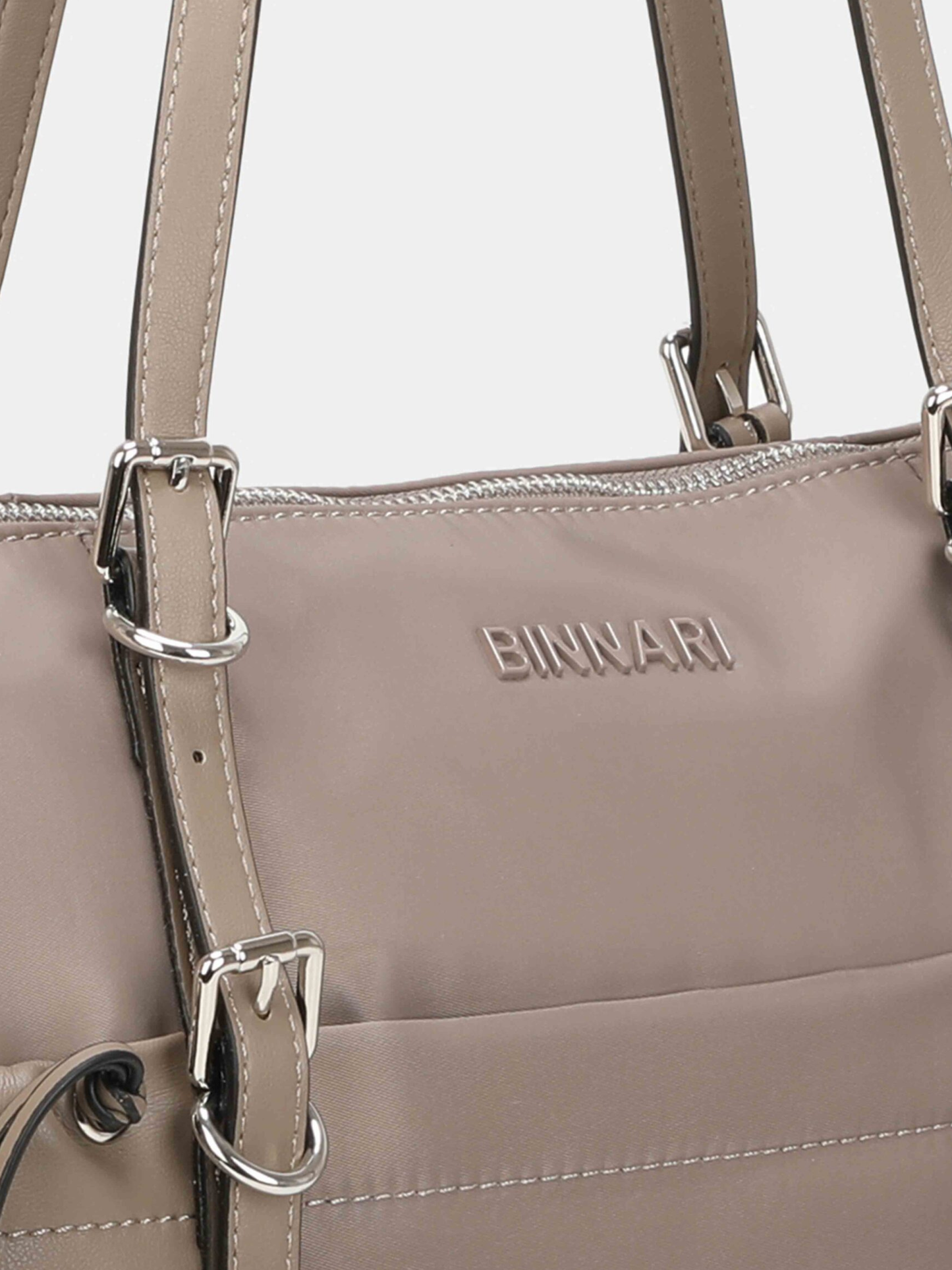 Binnari - Elodi Taupe Large Shopper Tote Bag