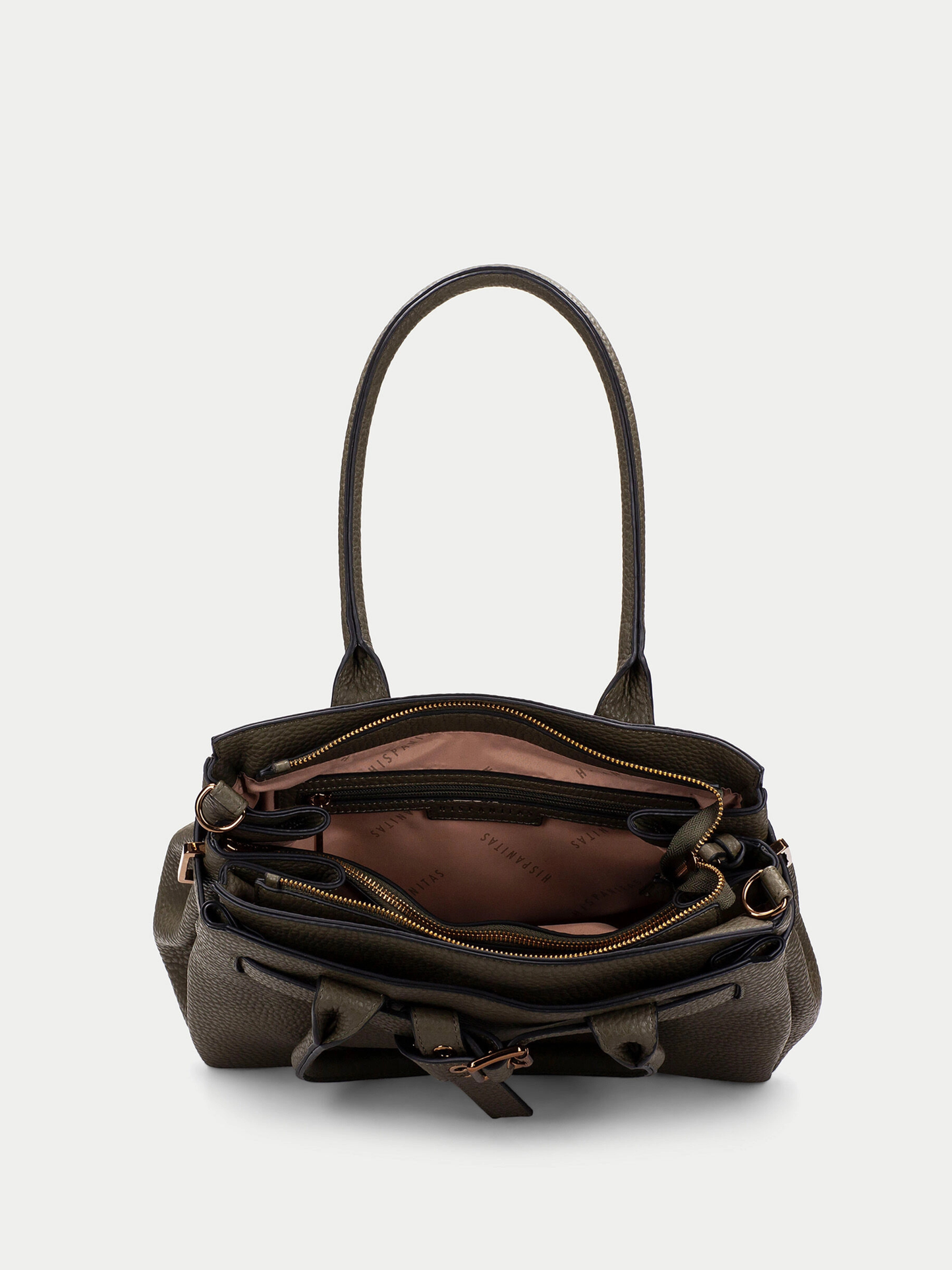 Hispanitas -Army Green Tote Bag With Rose gold Hardware