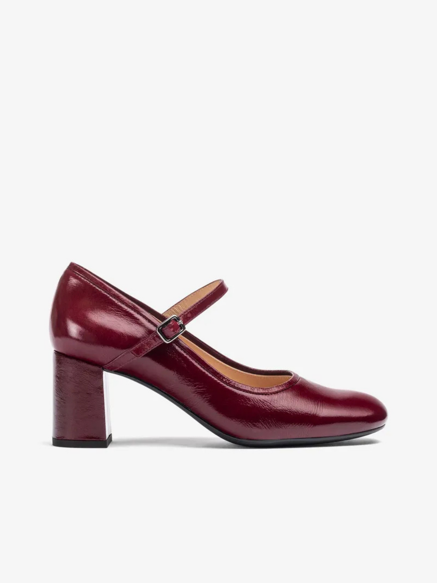Unisa - Burgundy Mary Jane Block Heel Shoe
