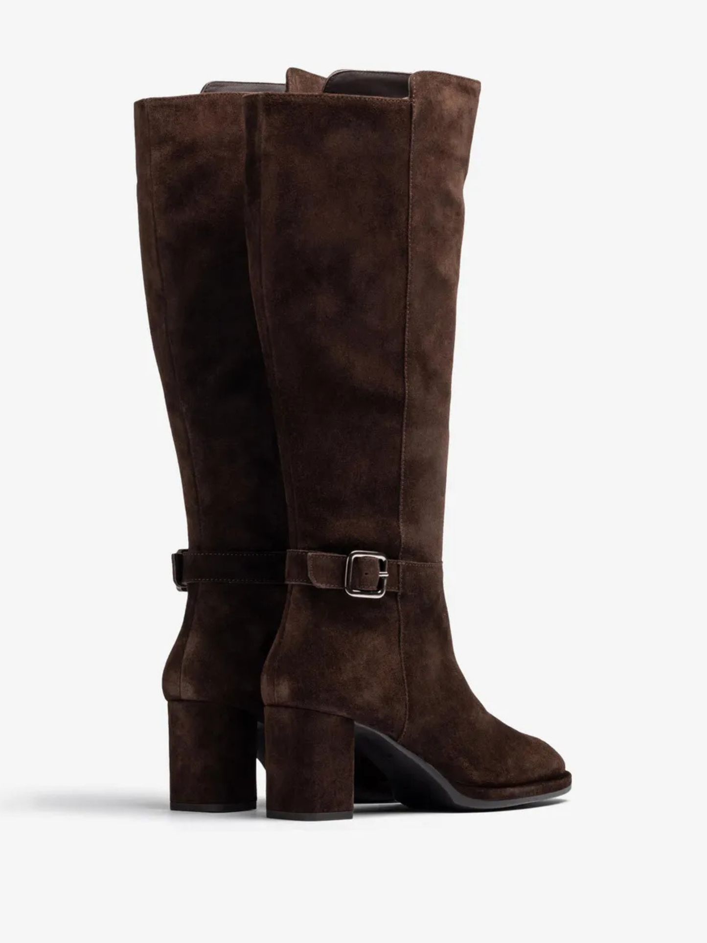 Unisa - Chocolate Brown Suede Block Heel Long Boot