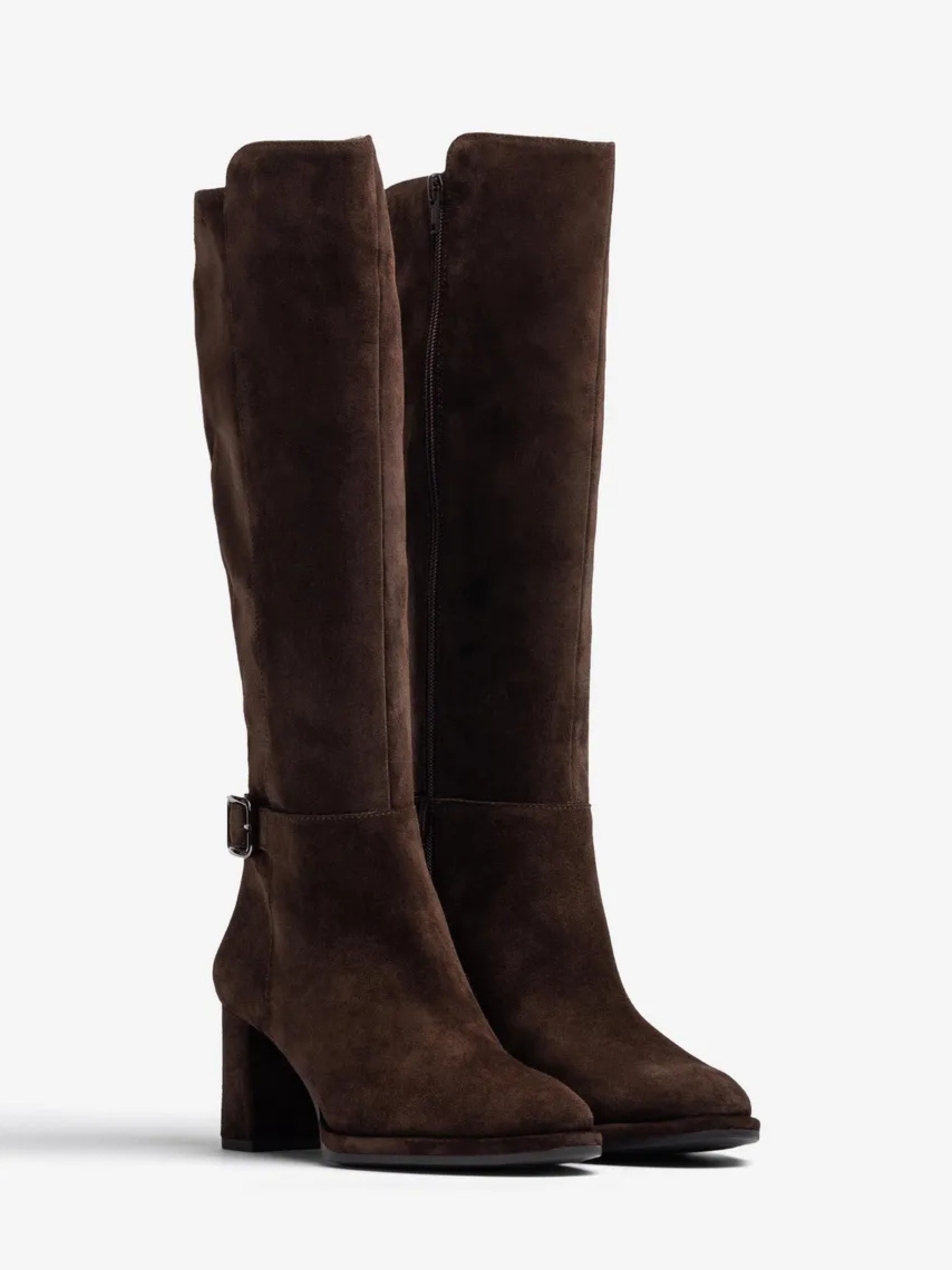 Unisa - Chocolate Brown Suede Block Heel Long Boot