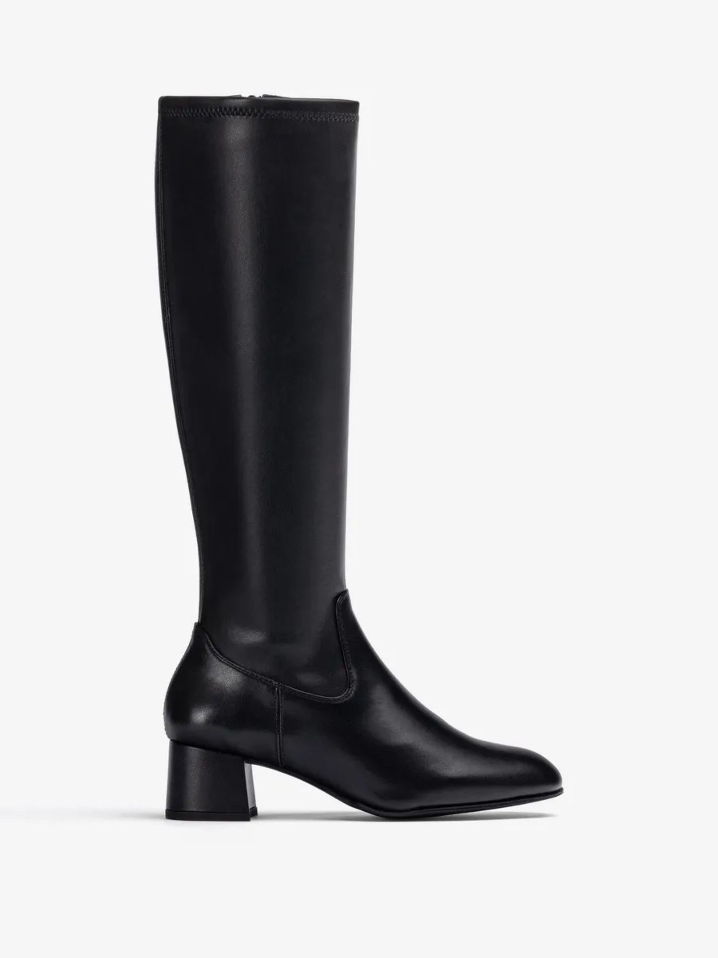 Unisa - Long Black Leather Block Heel Boot