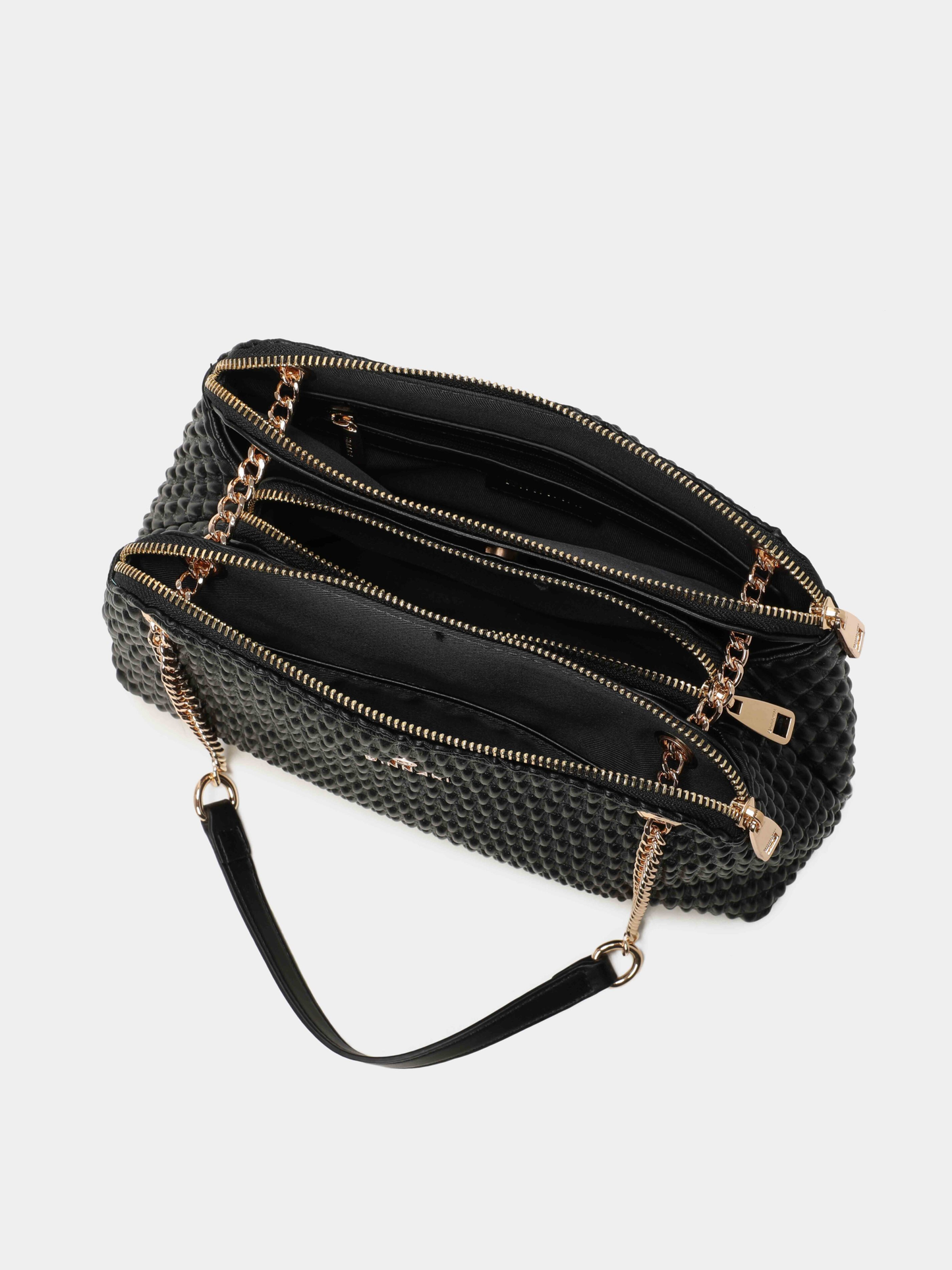 Binnari - Patty Black 2 Zip Shoulder Bag