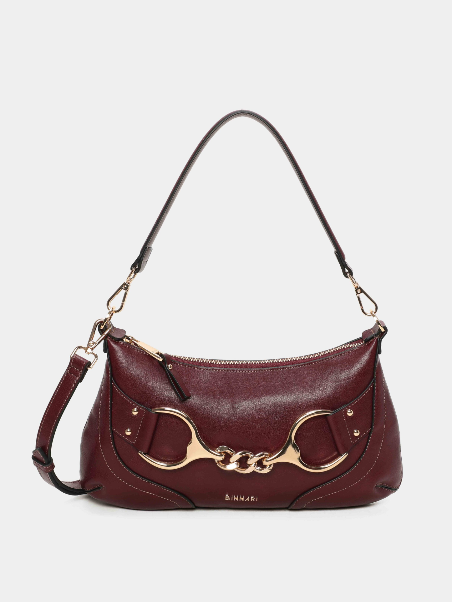 Binnari - Fanny Small Bordeaux Shoulder Bag