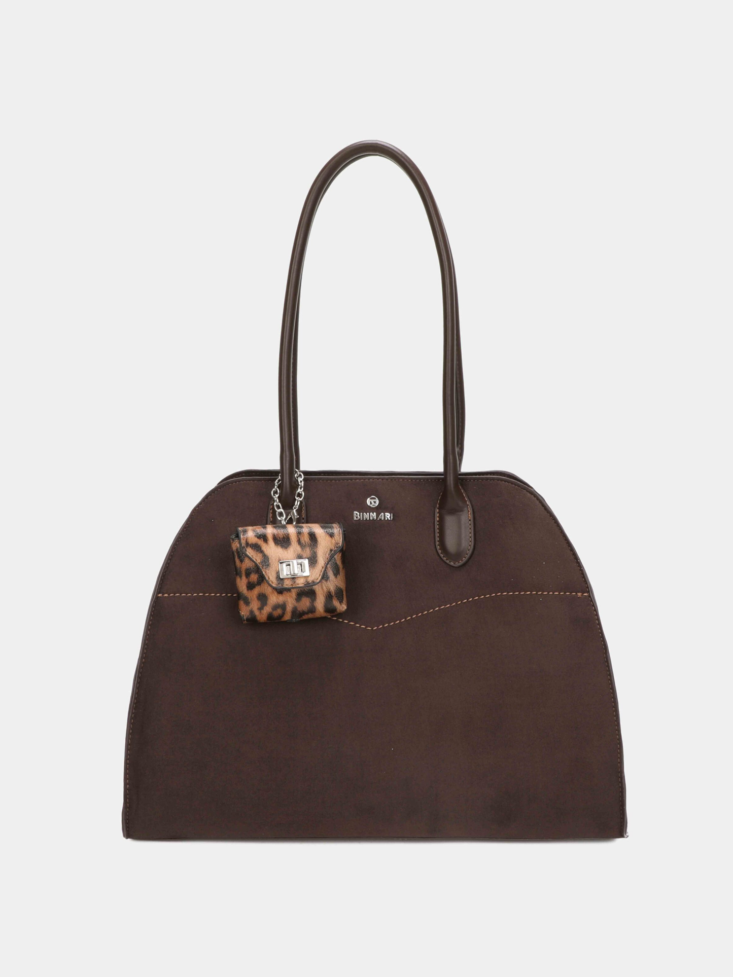 Binnari - Glen Brown Suede Large Two Handle Bag