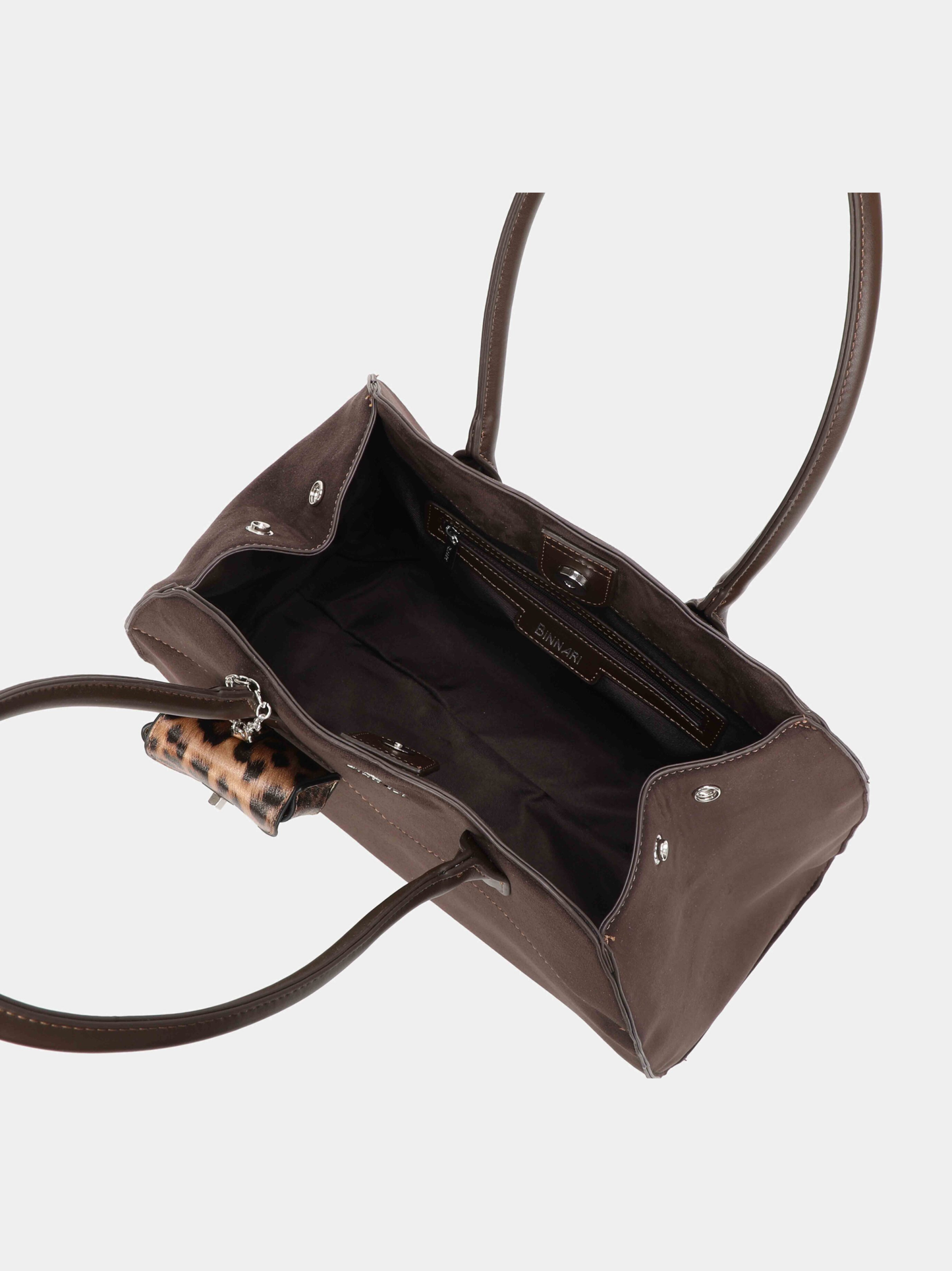 Binnari - Glen Brown Suede Large Two Handle Bag