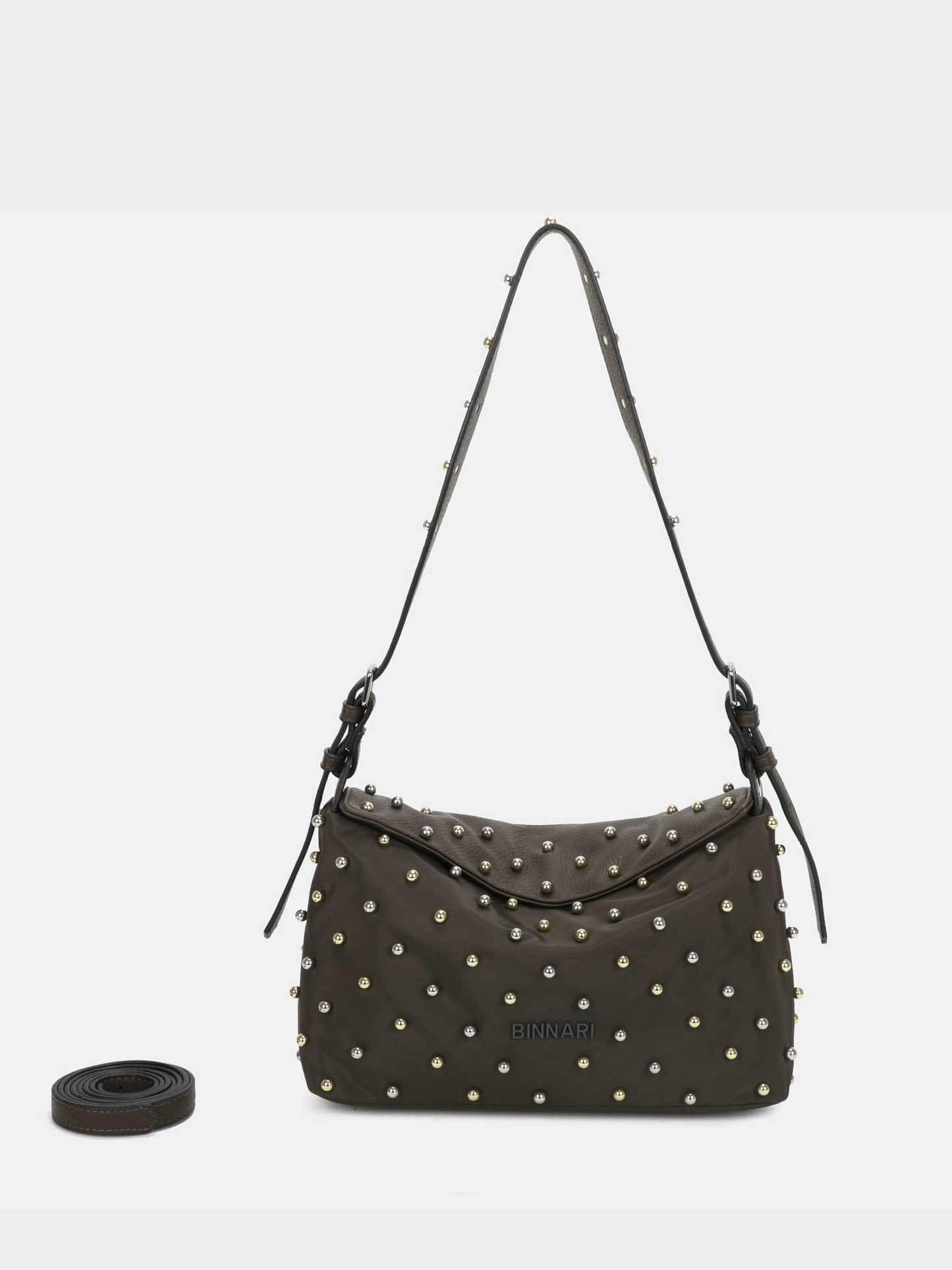 Binnari - Genie Khaki Stud Shoulder Bag