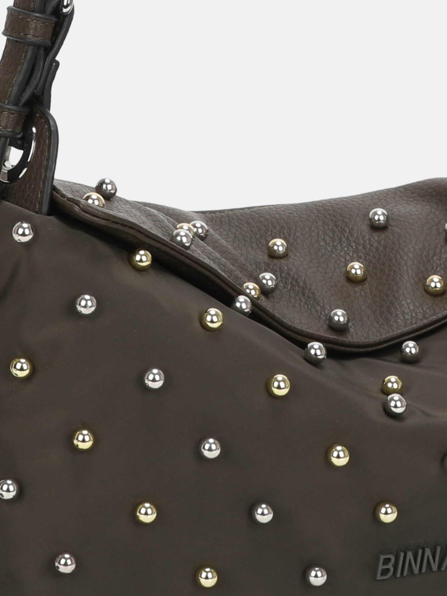 Binnari - Genie Khaki Stud Shoulder Bag