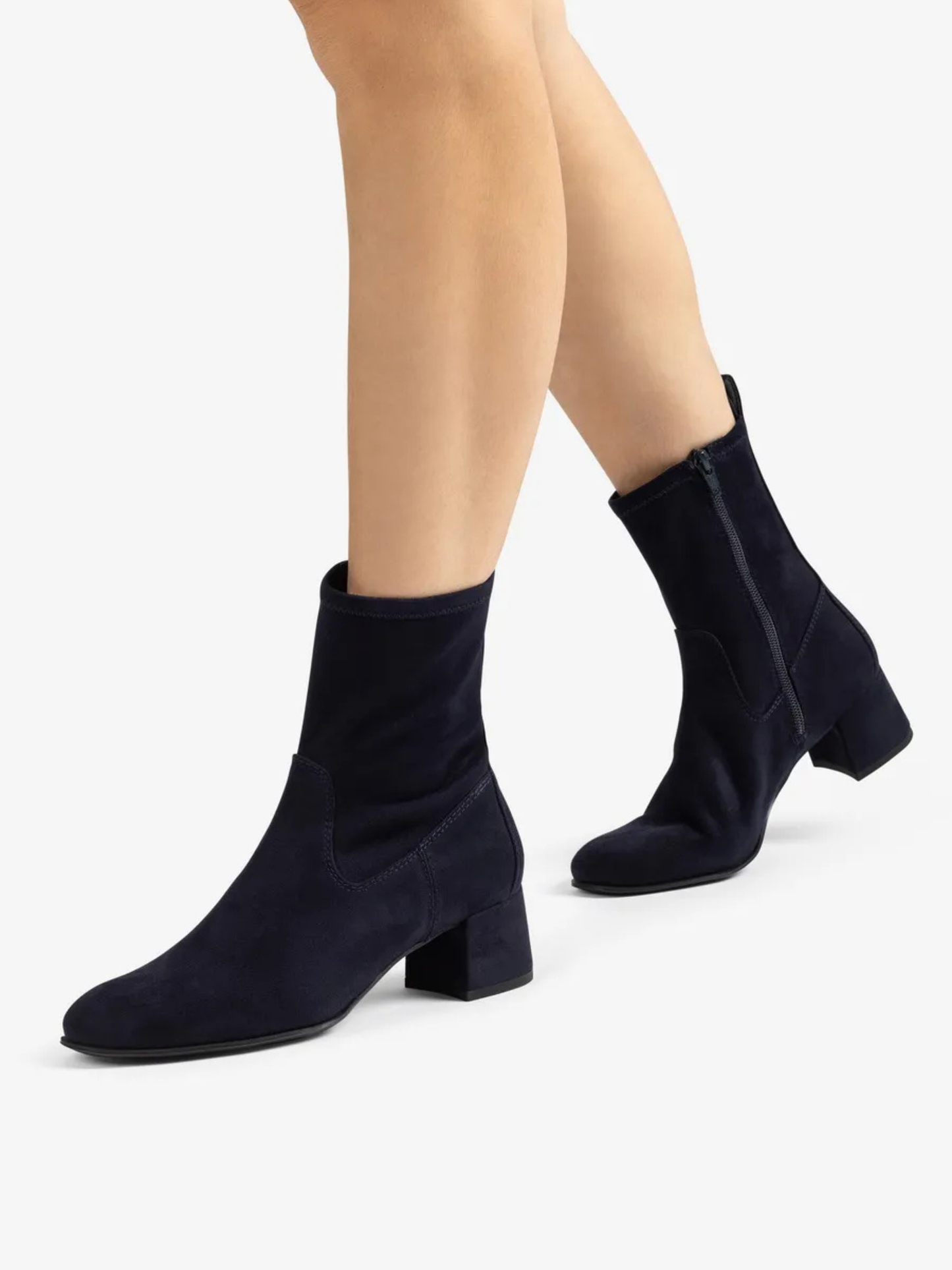 Unisa - Dark Navy Suede Low Block Heel Boot