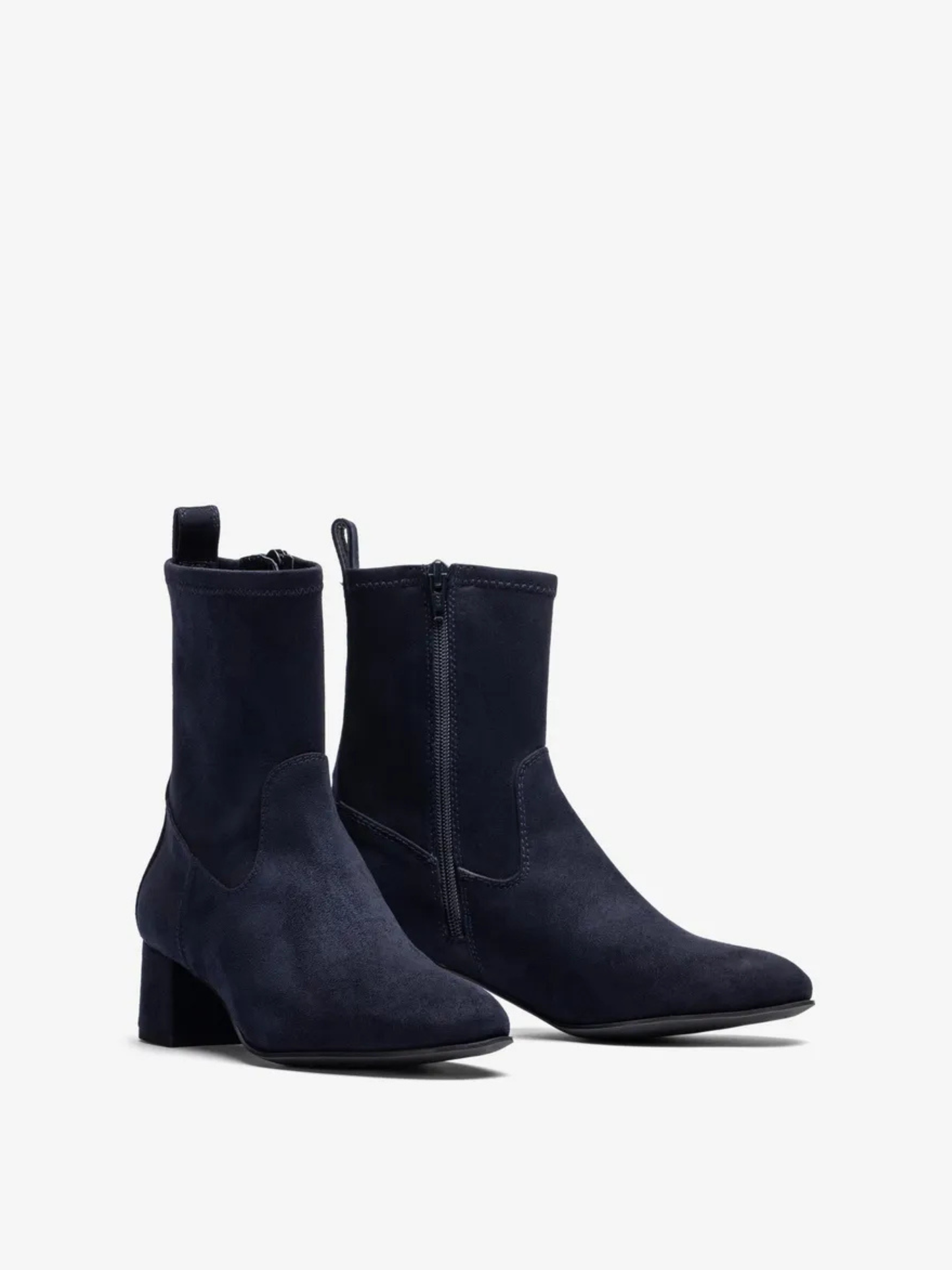 Unisa - Dark Navy Suede Low Block Heel Boot
