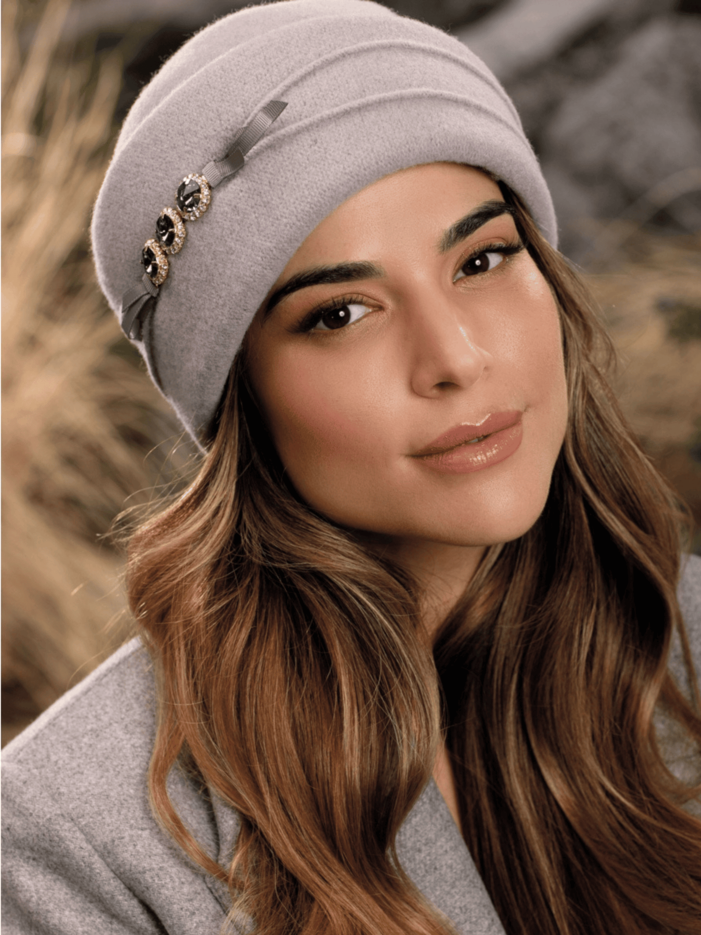 Willi Hat - Bestava Soft Grey Wool Hat With Diamante Trim