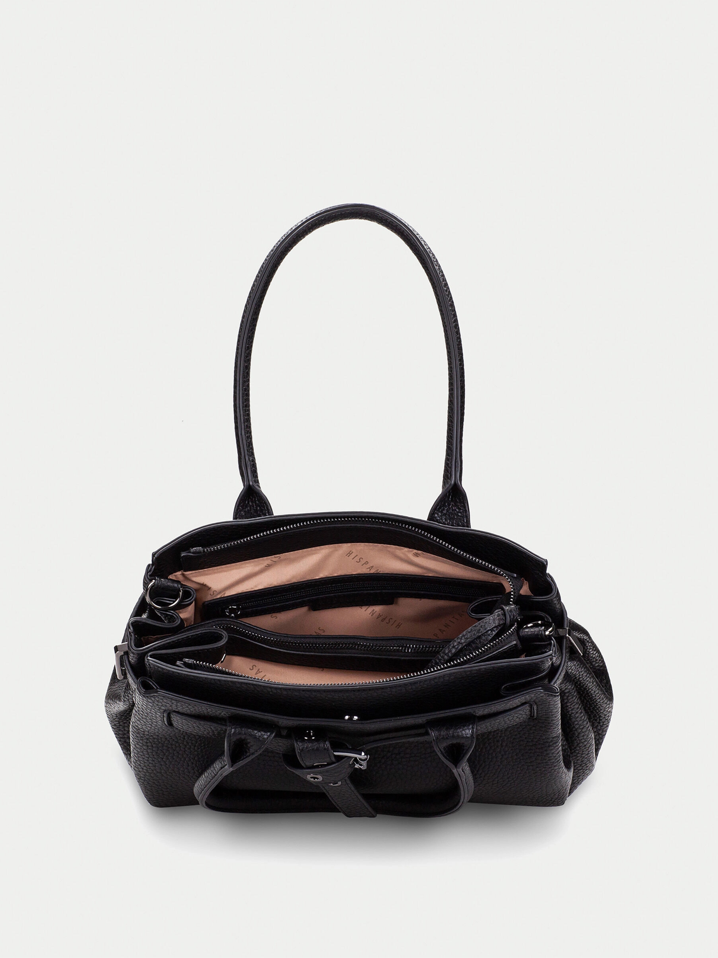 Hispanitas -Black Tote Bag With Chrome Hardware