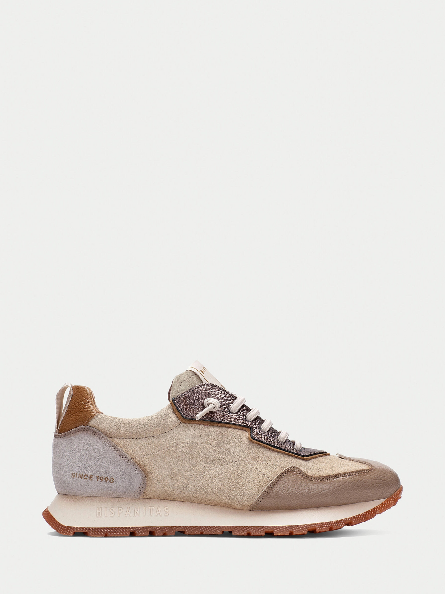 Hispanitas - Cream/ Taupe & Grey Mix Pull On Trainer