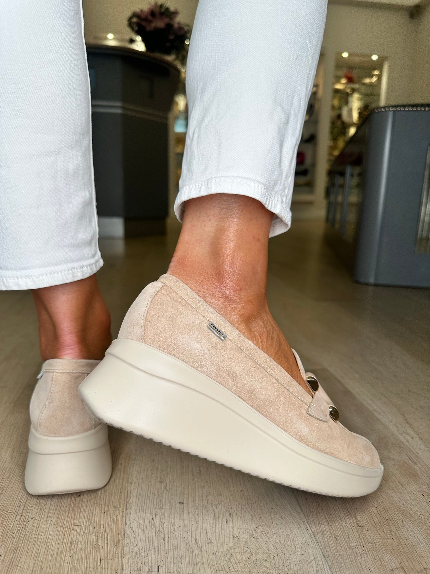 Callaghan - Sand Suede Wedge Sole Slip On Shoe