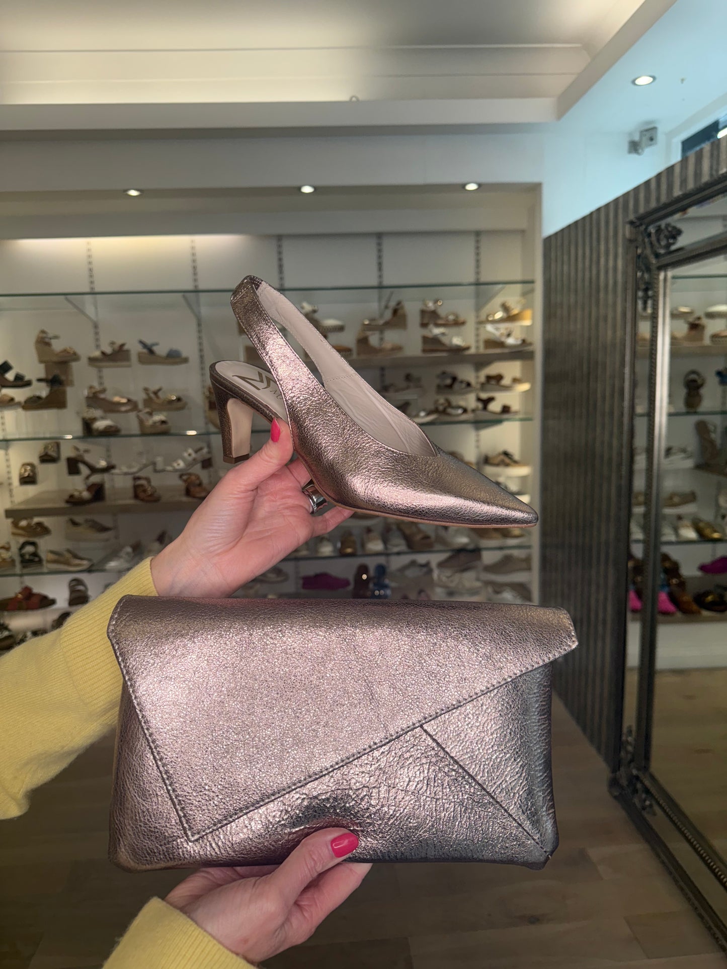 Marian -Soft Metallic Bronze Pointy Toe Slingback Shoe