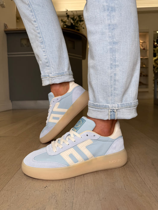 Back 70 - Sky Blue Platform Trainer With Fresh White Trim