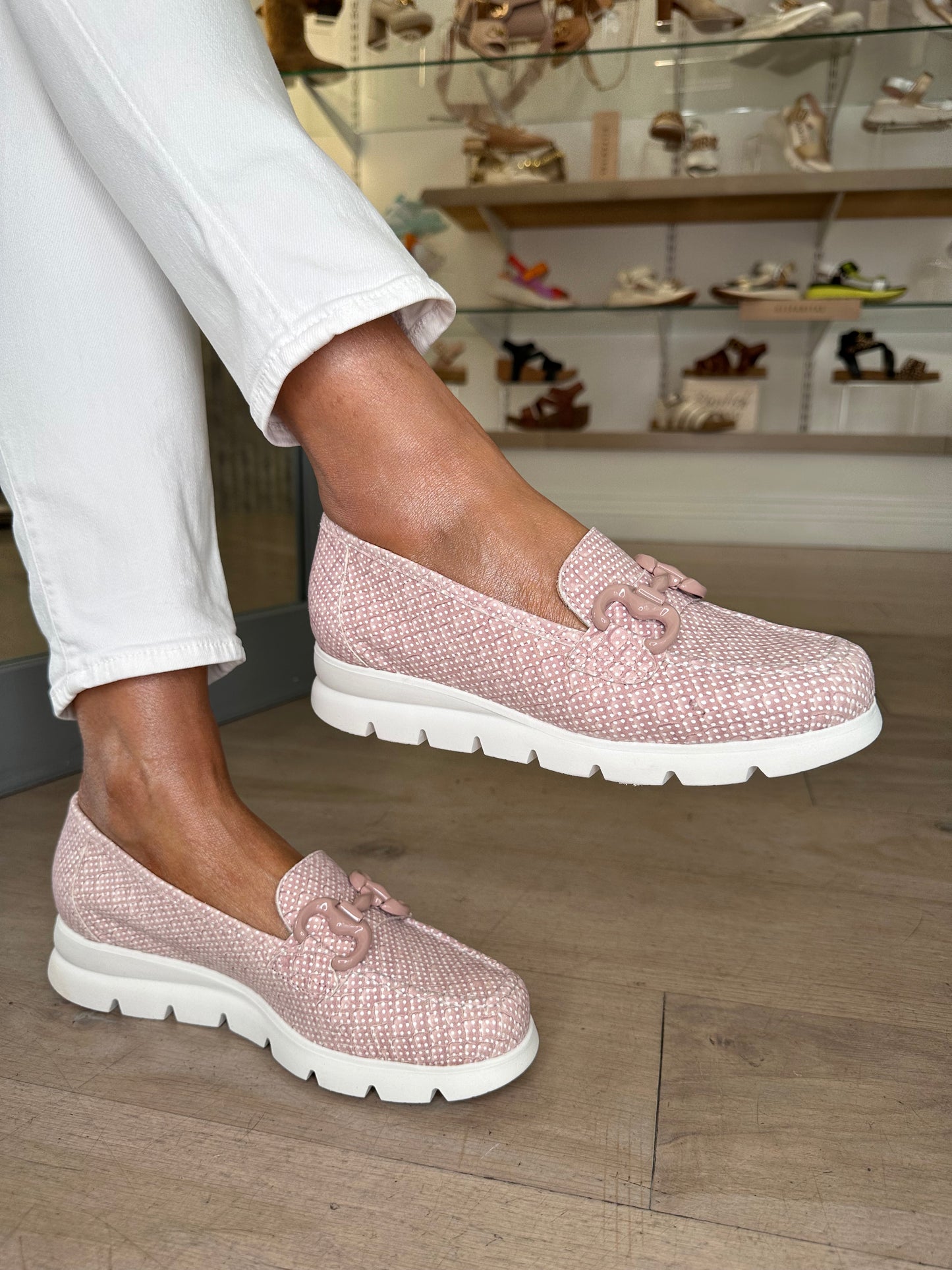 Dchicas (By Viguera) - Soft Pink/ White Print Slip On Sporty Shoe