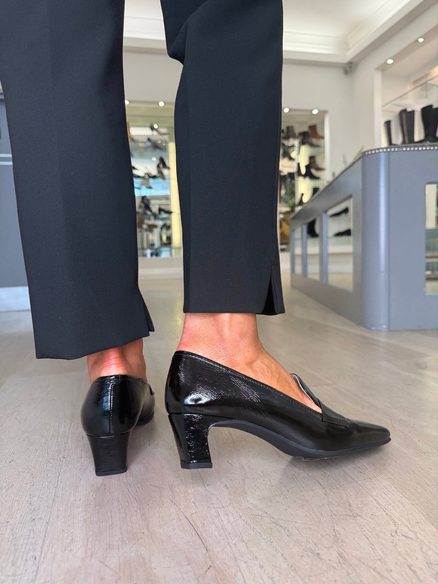 Unisa - Black Flexy Patent Slip On Shoe
