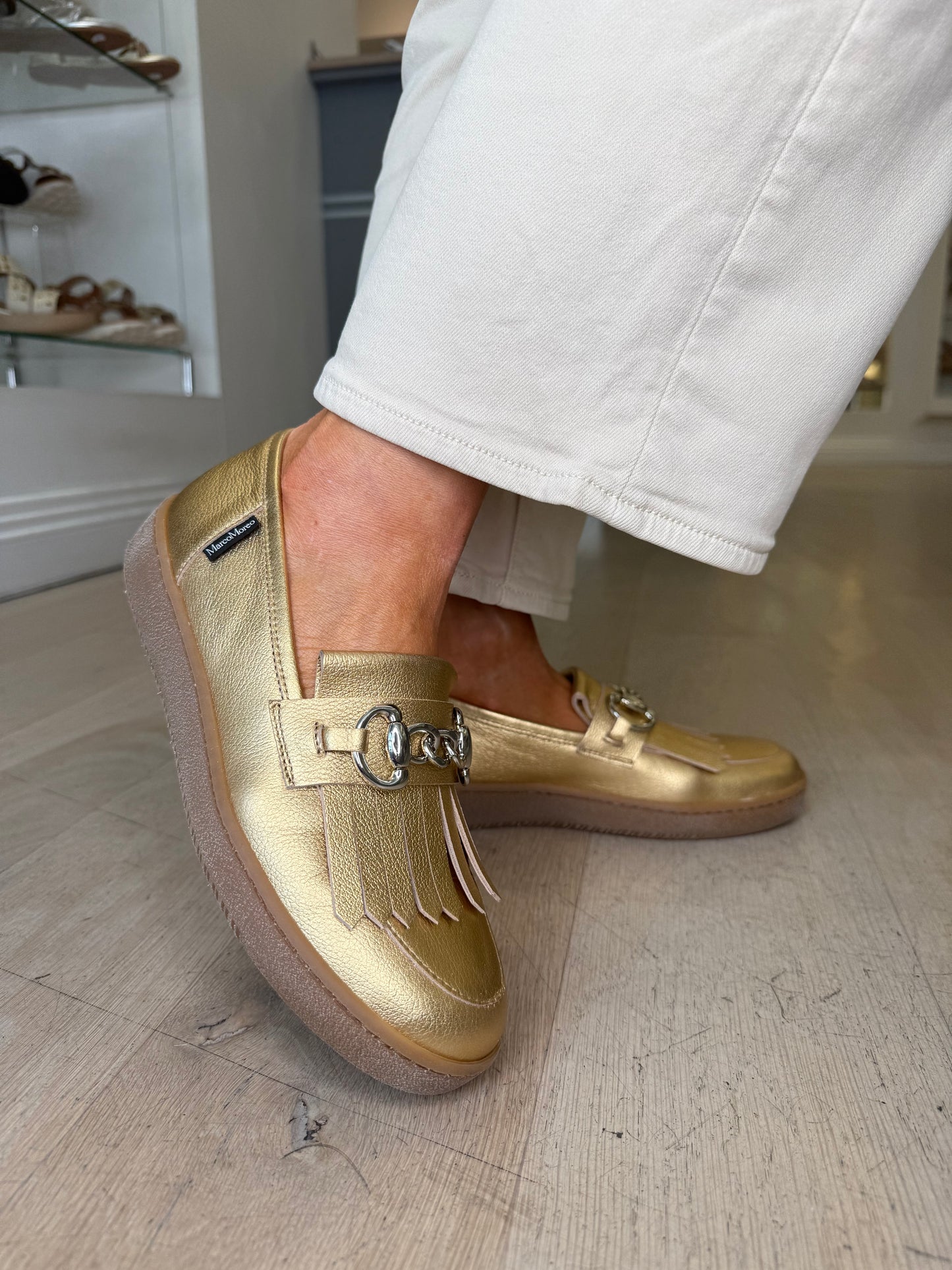 Marco Moreo - Antique Gold Loafer Style Shoe With Gum Sole