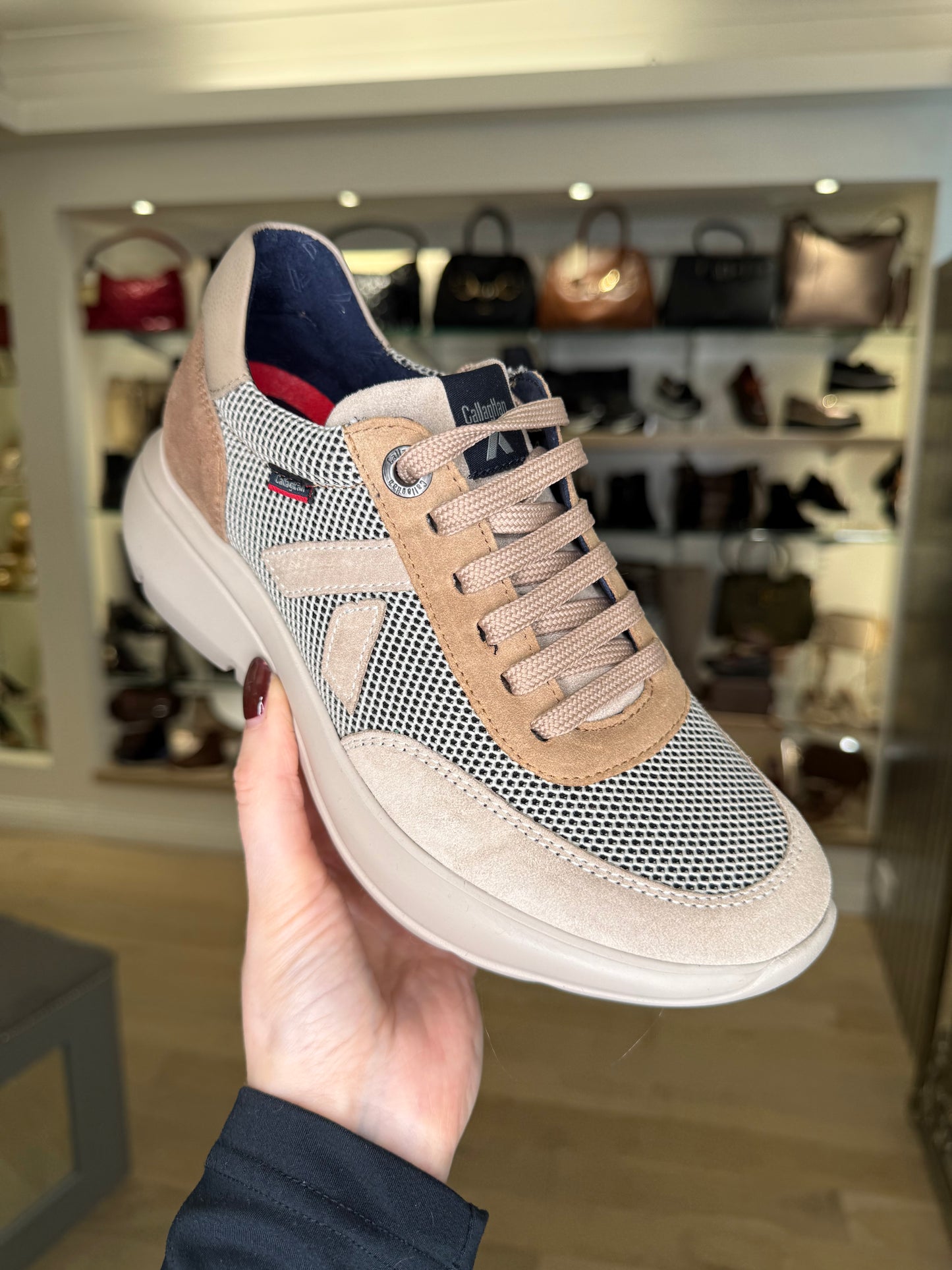 Callaghan - Soft Brown/ Beige Suede Chunky Sole Trainer