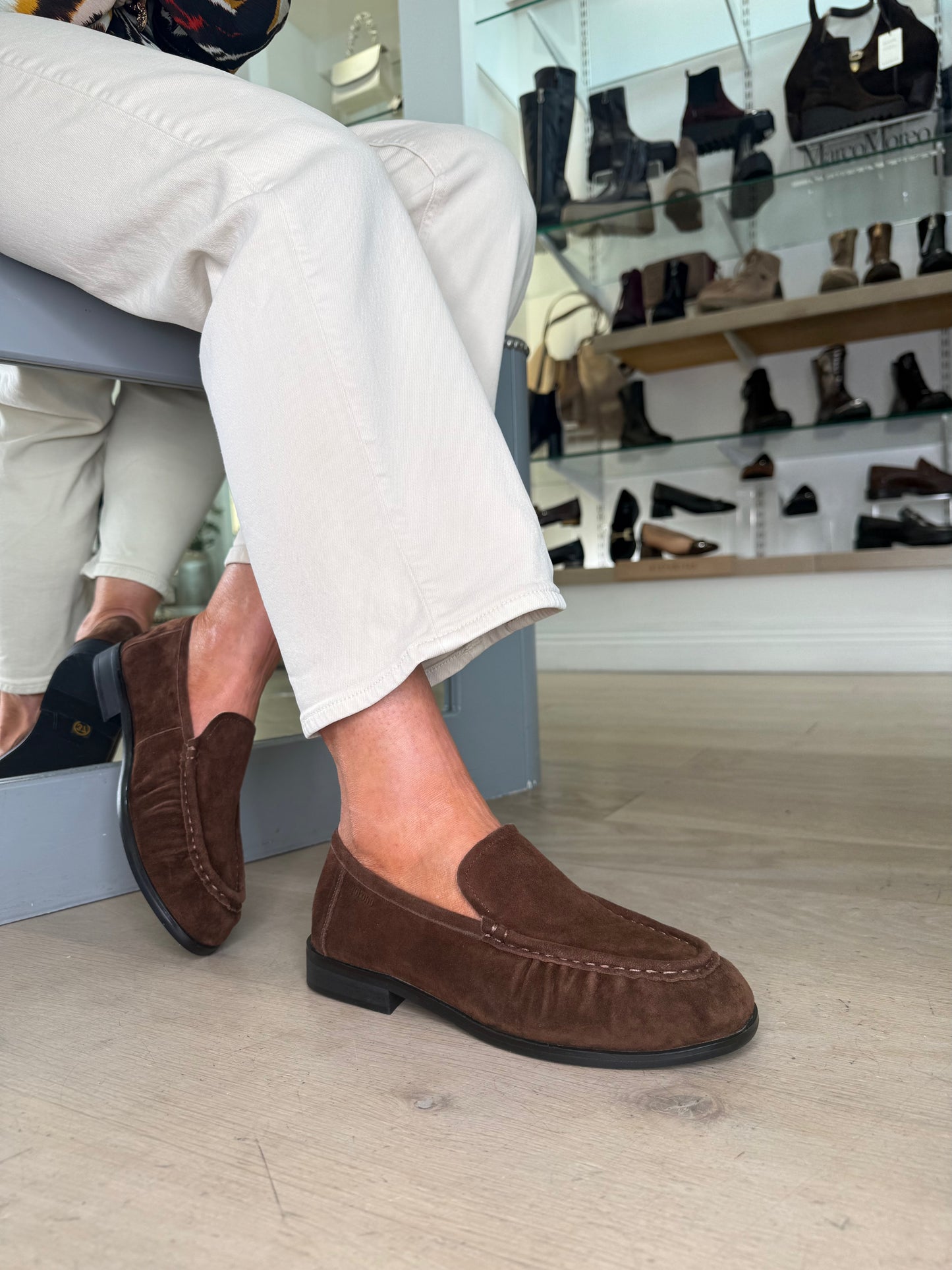 Yokono - Chocolate Brown Suede Moccasin Style Loafer