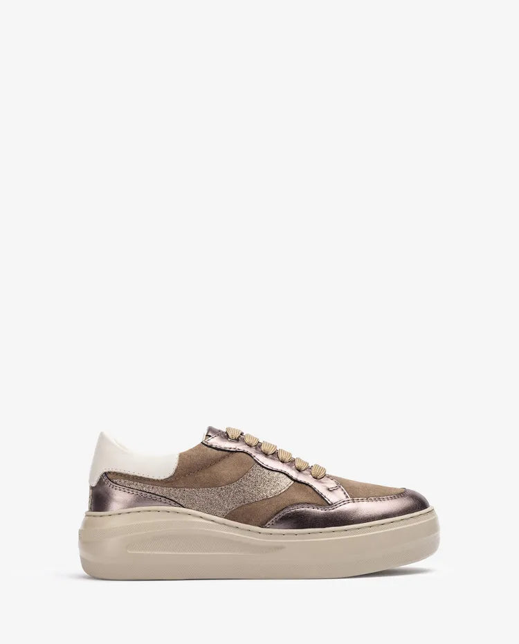 Unisa - Suede & Metallic Mix Chunky Trainer