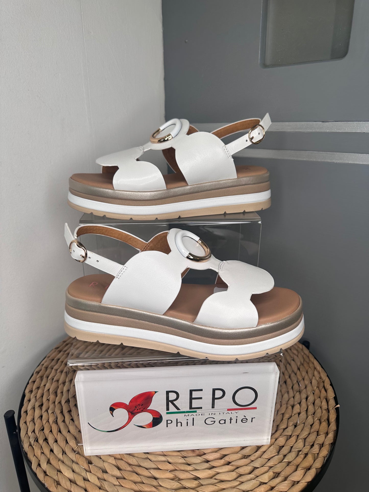 Repo -  White Circle Strap Sandal