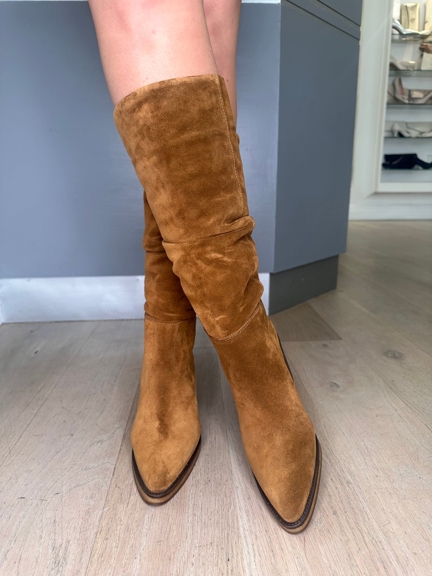 Alpe - Rich Tan Ruched Long Boot