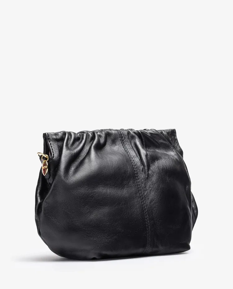 Unisa - Black Leather Handbag With Gold Chain