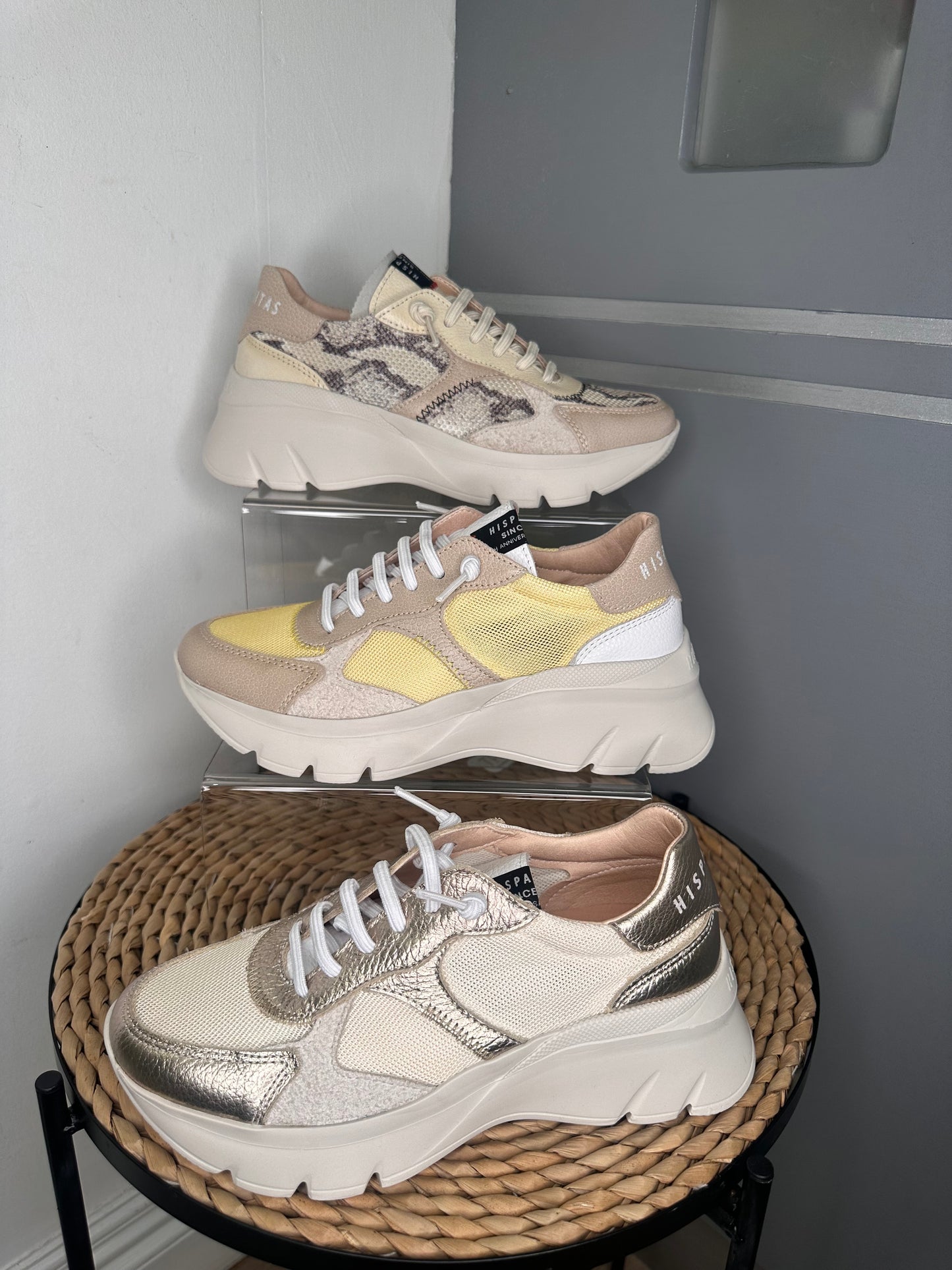 Hispanitas -Python Print Cream Mix Pull On Trainer