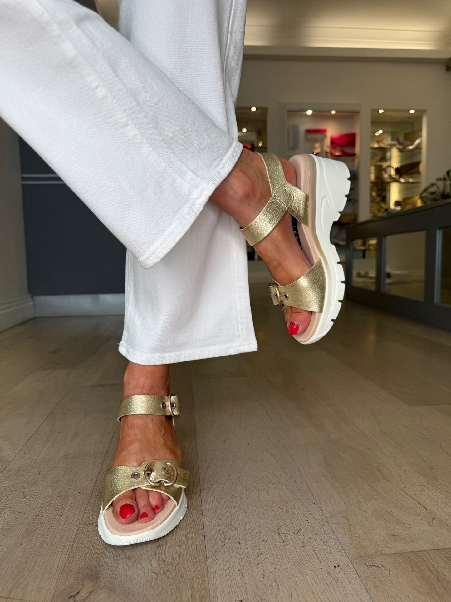 Hispanitas - Antique Gold Sporty Sole Sandal