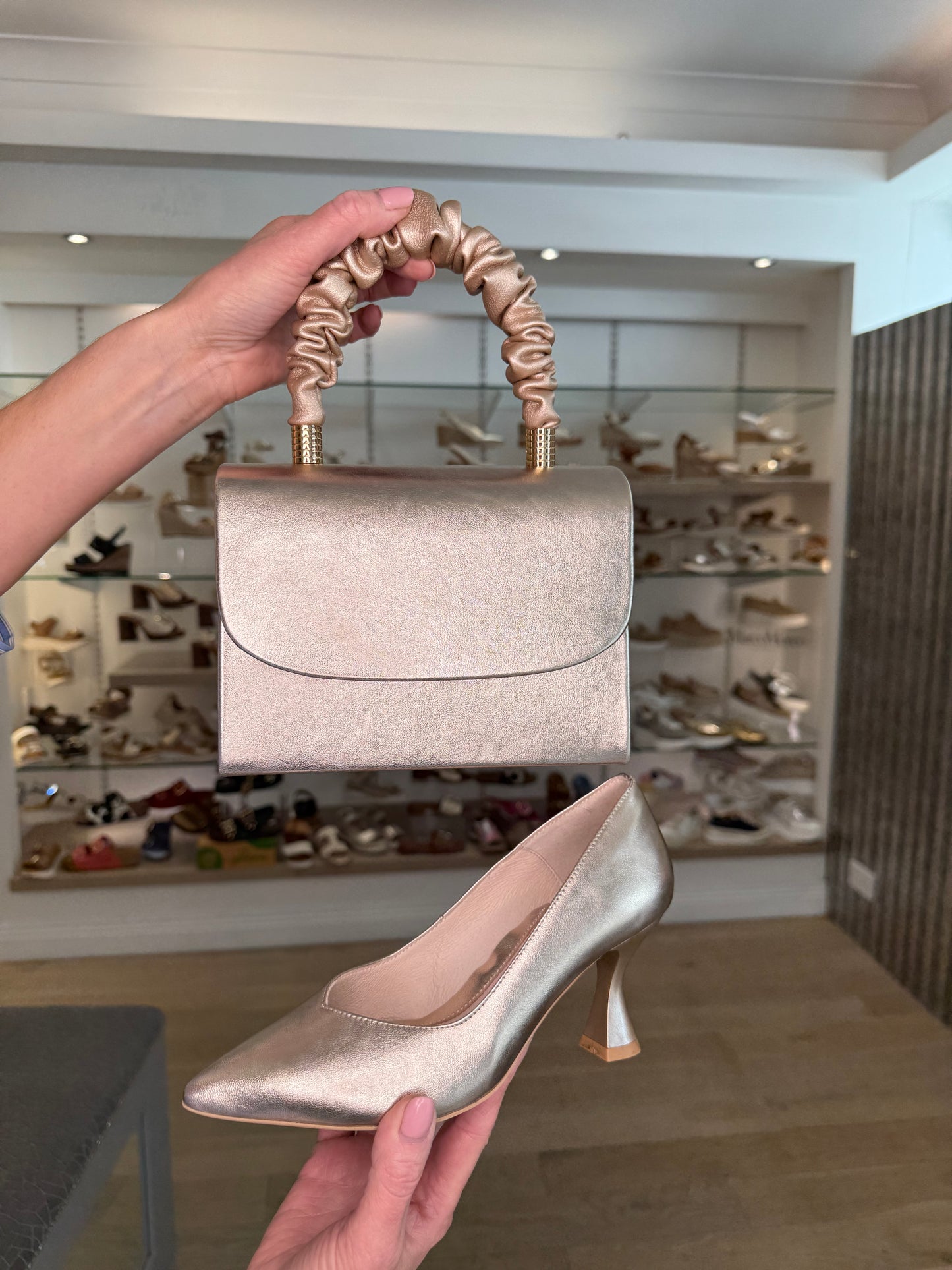 Emis - Matching Metallic Bronze Box Bag