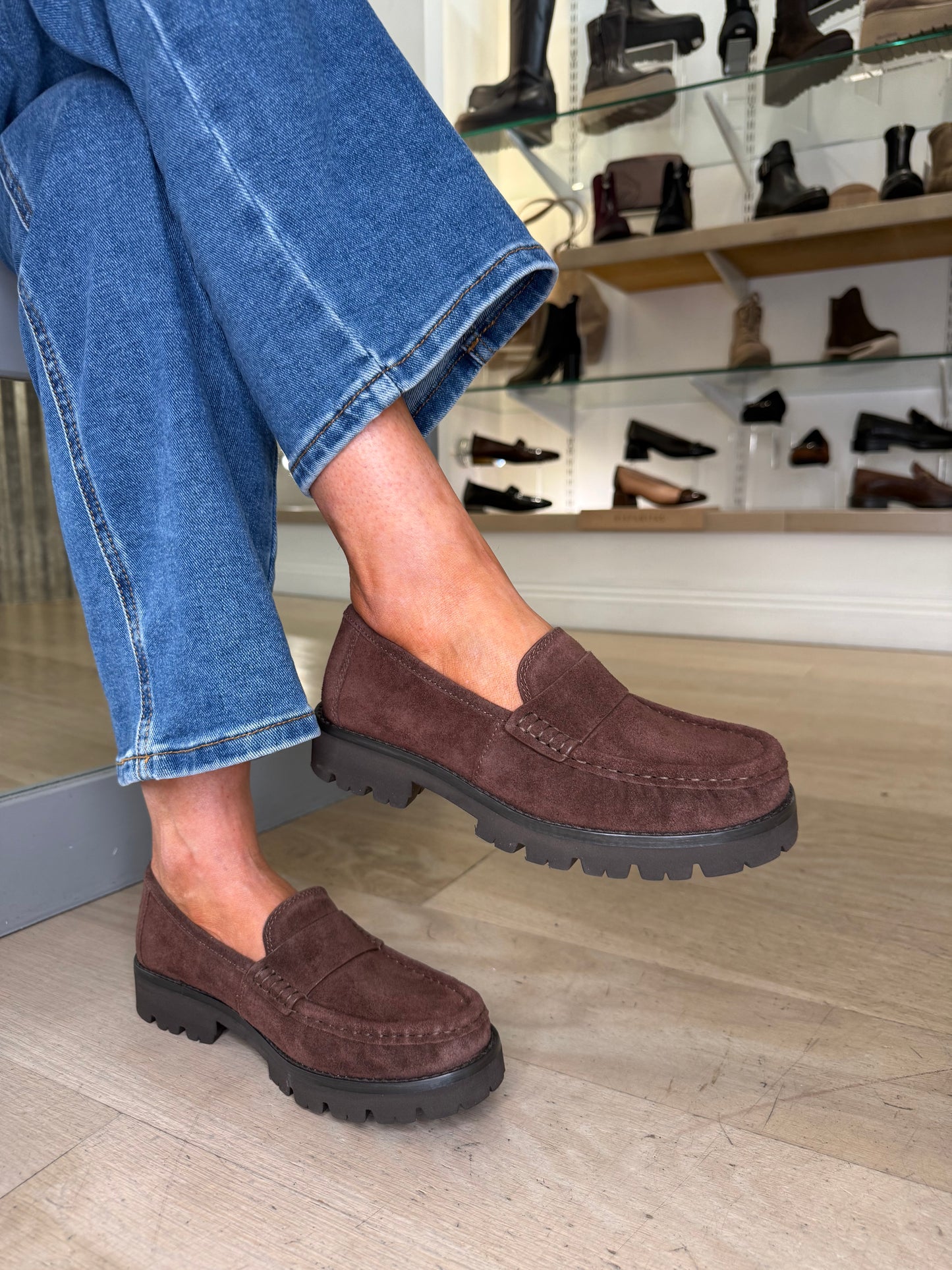 Unisa - Chocolate Brown Suede Slip On Loafer