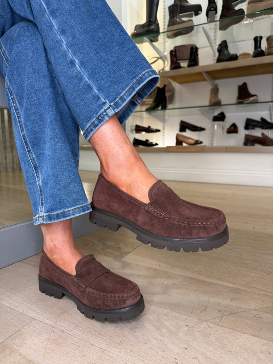 Unisa - Chocolate Brown Suede Slip On Loafer