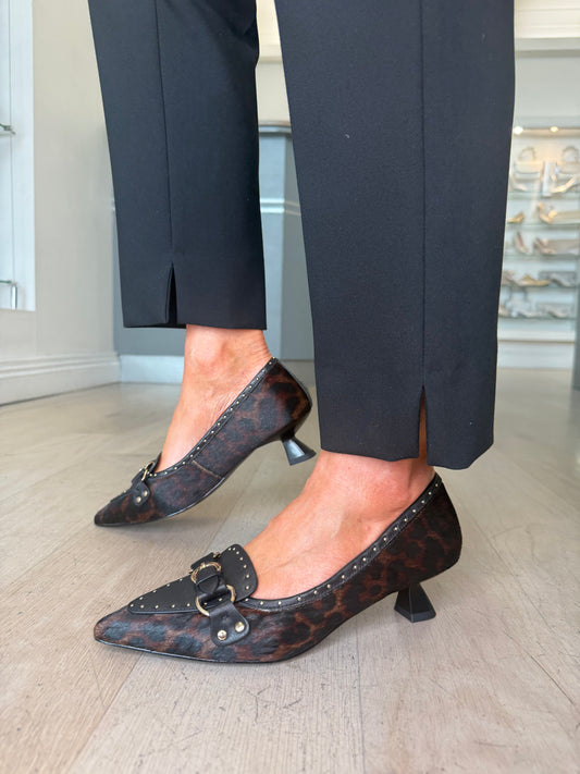 Lodi - Leopard Print Pointy Toe Kitten Heel Shoe