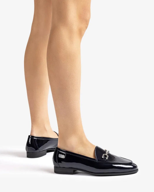 Unisa - Navy Patent Leather Round Toe Loafer